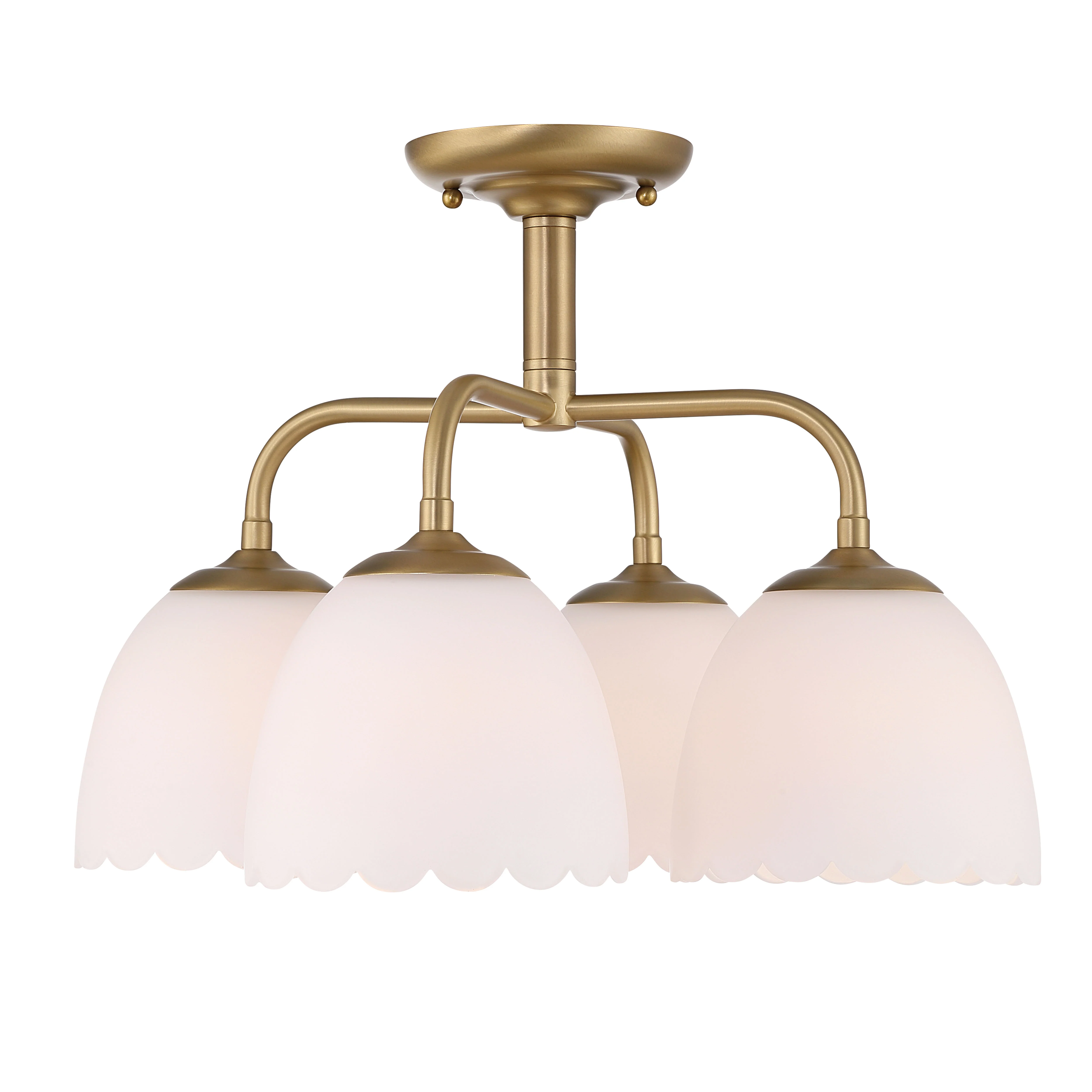 Dorinda 4-light Semi-Flush Mount in Brushed Champagne Brass - Image 2
