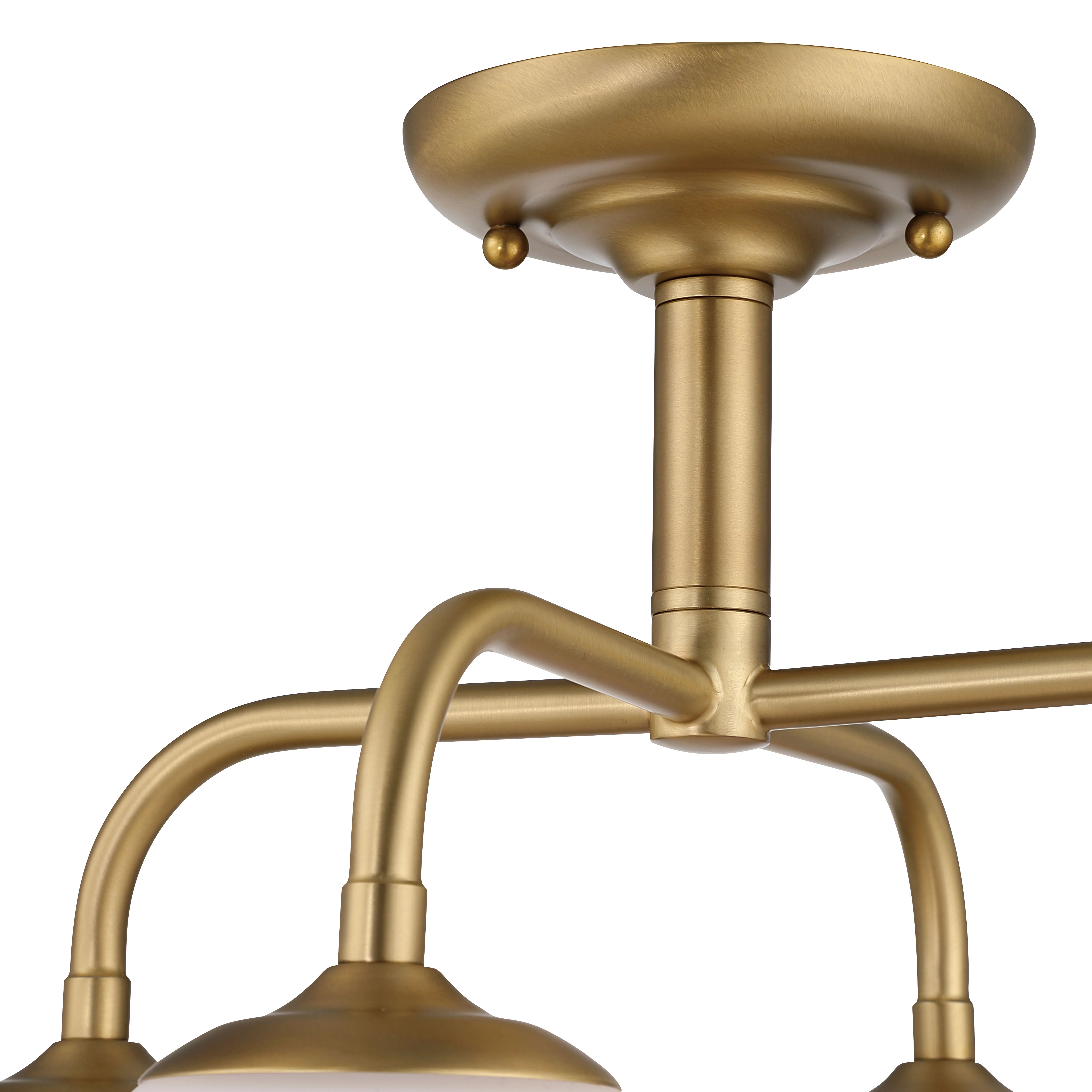 Dorinda 4-light Semi-Flush Mount in Brushed Champagne Brass - Image 4