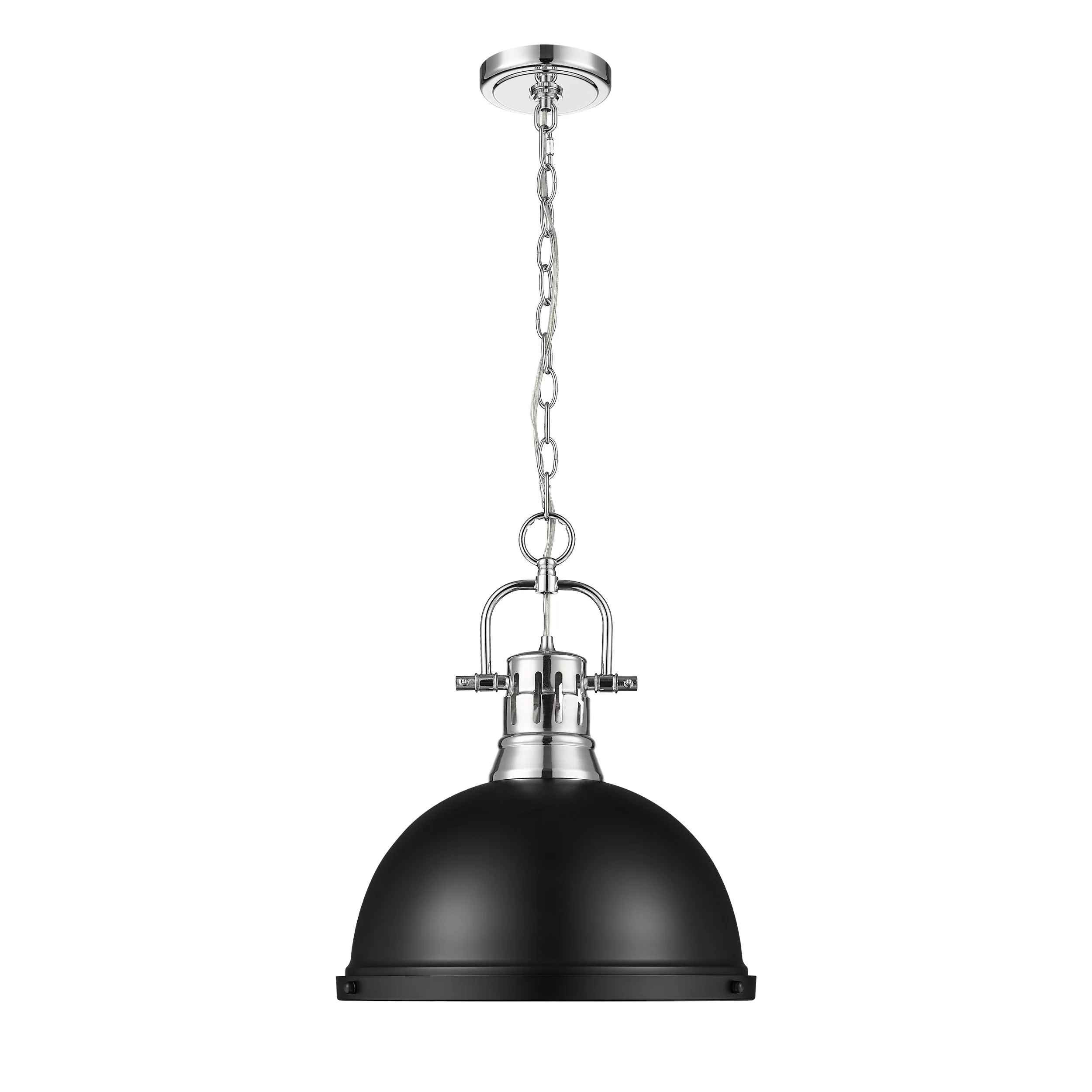 Duncan 1-light 14in Chain Hung Pendant in Matte Black - Image 4