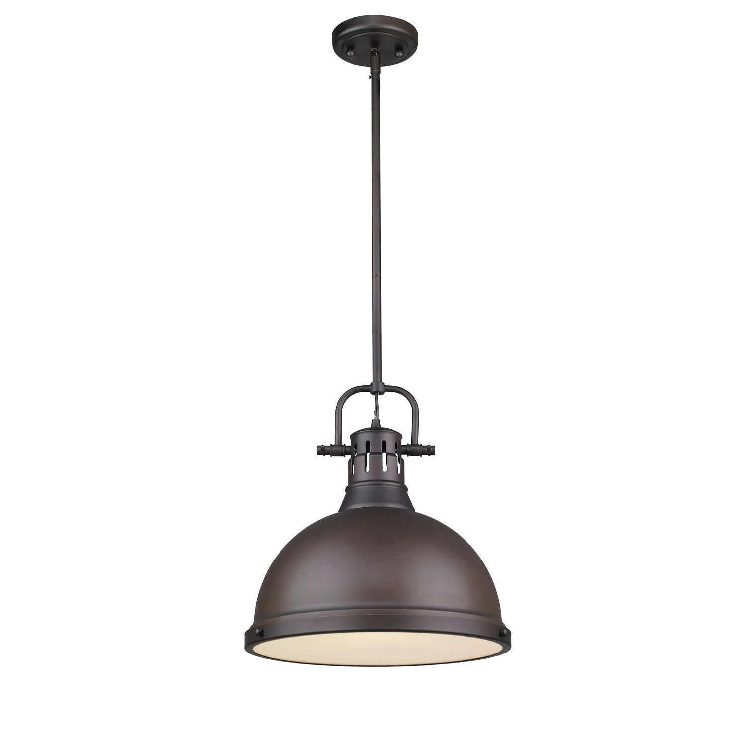 Duncan 1-light 14in Rod Hung Pendant in Rubbed Bronze - Image 2