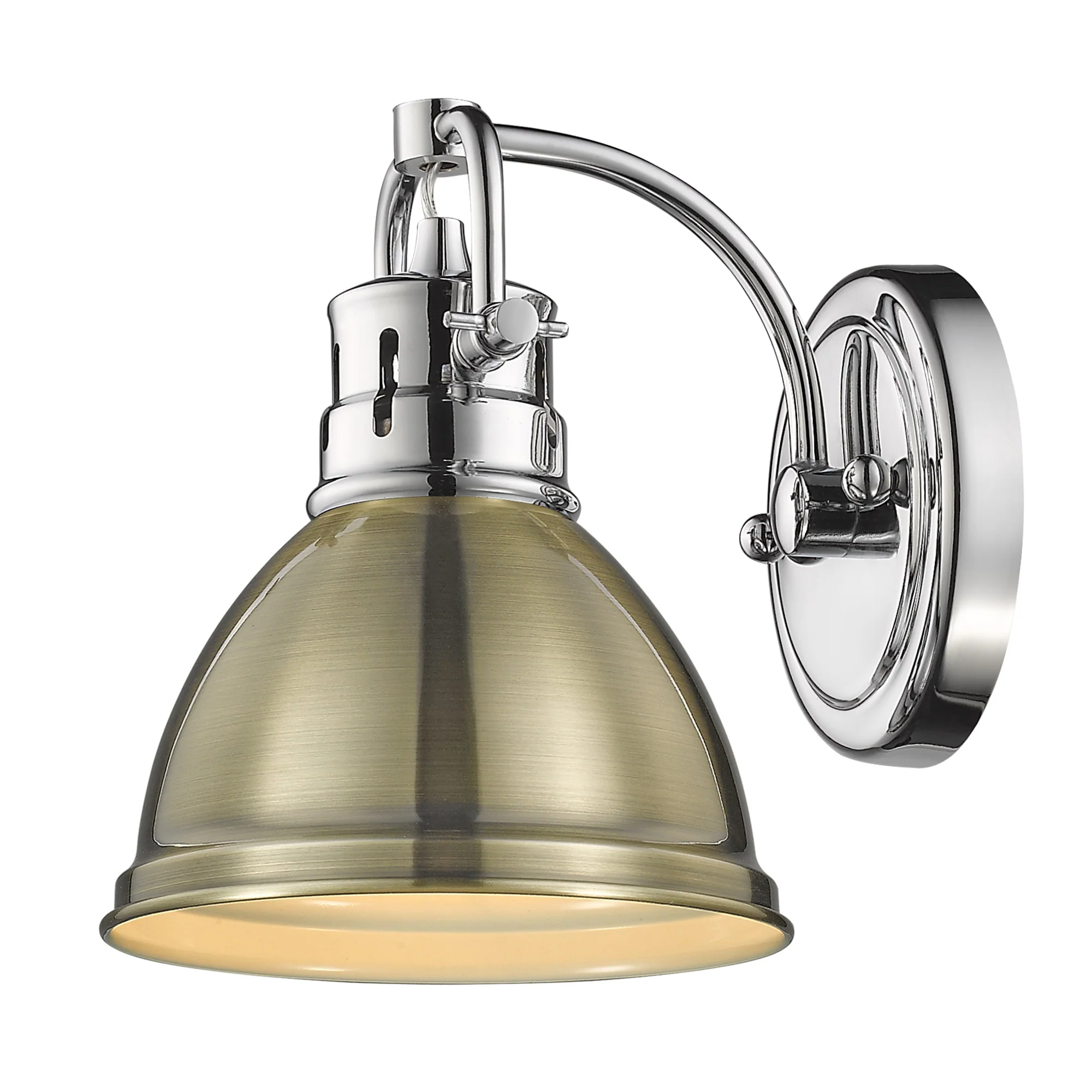 Duncan 1-light Vanity in Chrome and Aged Brass shade - Image 2