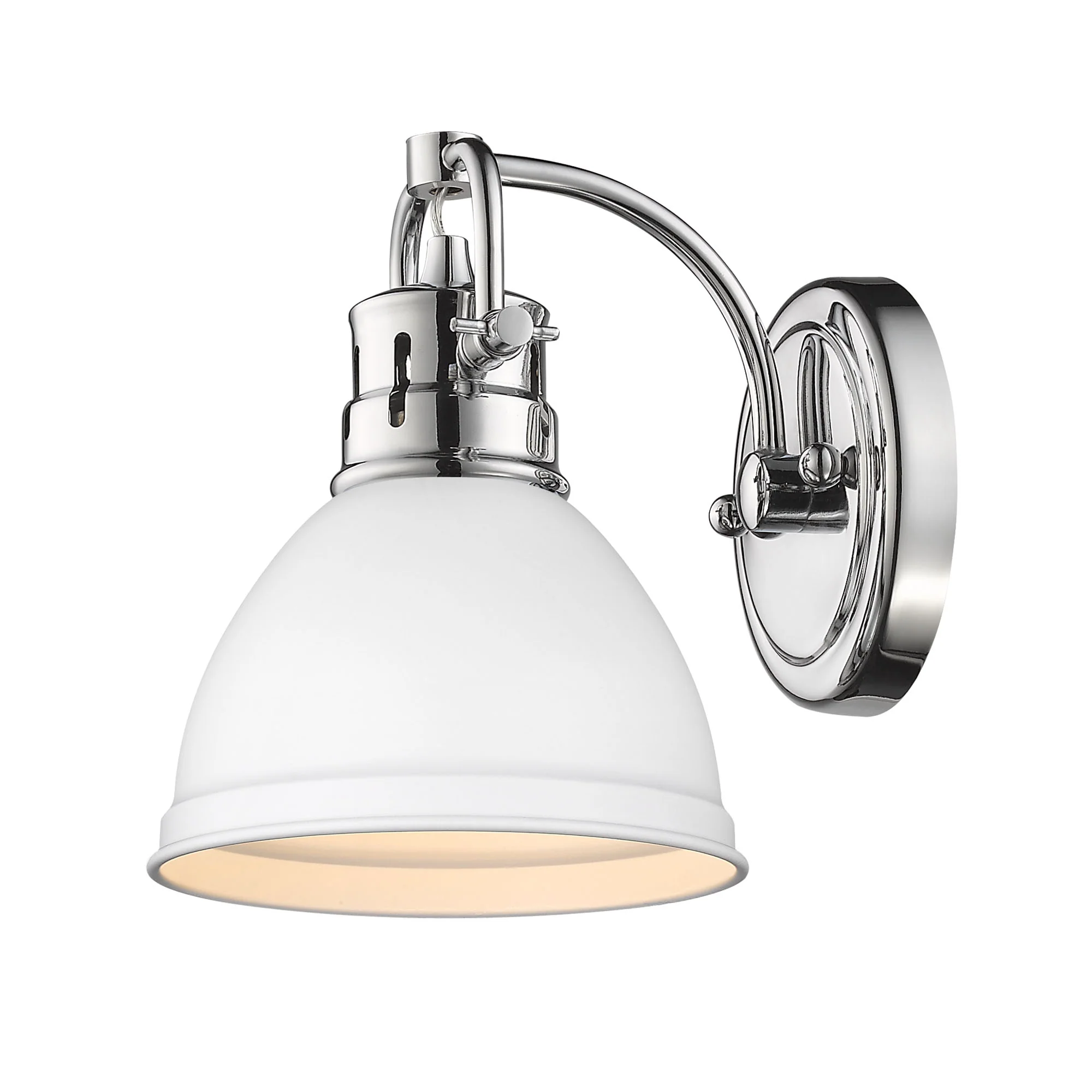 Duncan 1-light Vanity in Chrome and Matte White shade - Image 2