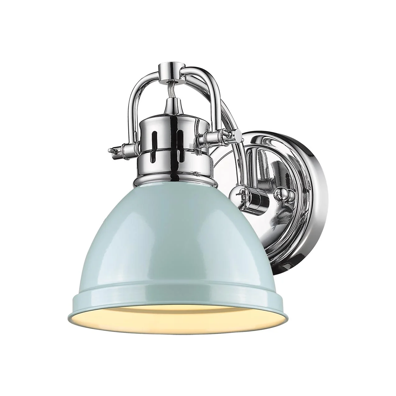 Duncan 1-light Vanity in Chrome and Seafoam shade