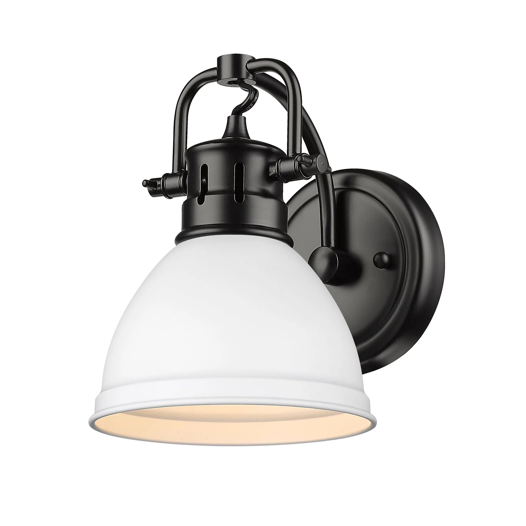 Duncan 1-light Vanity in Matte Black and Matte White shade
