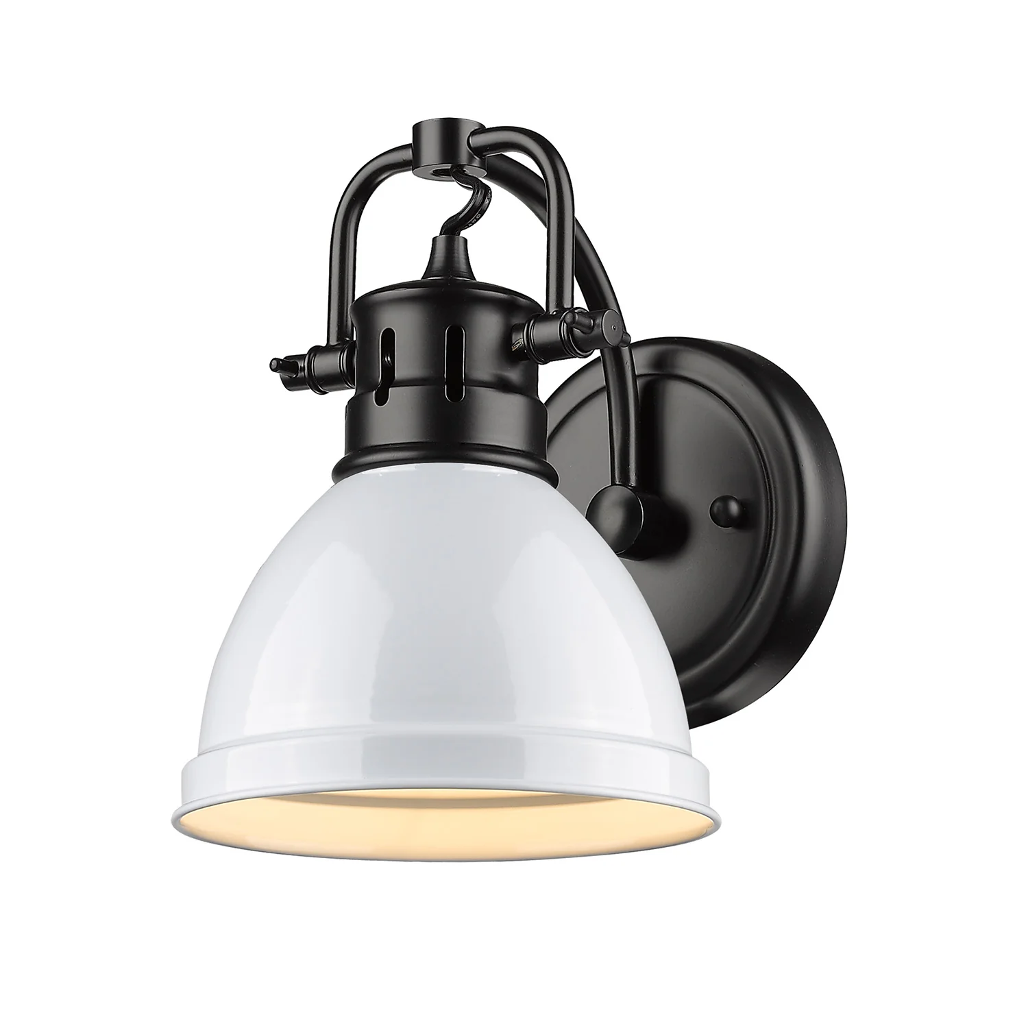 Duncan 1-light Vanity in Matte Black and White shade