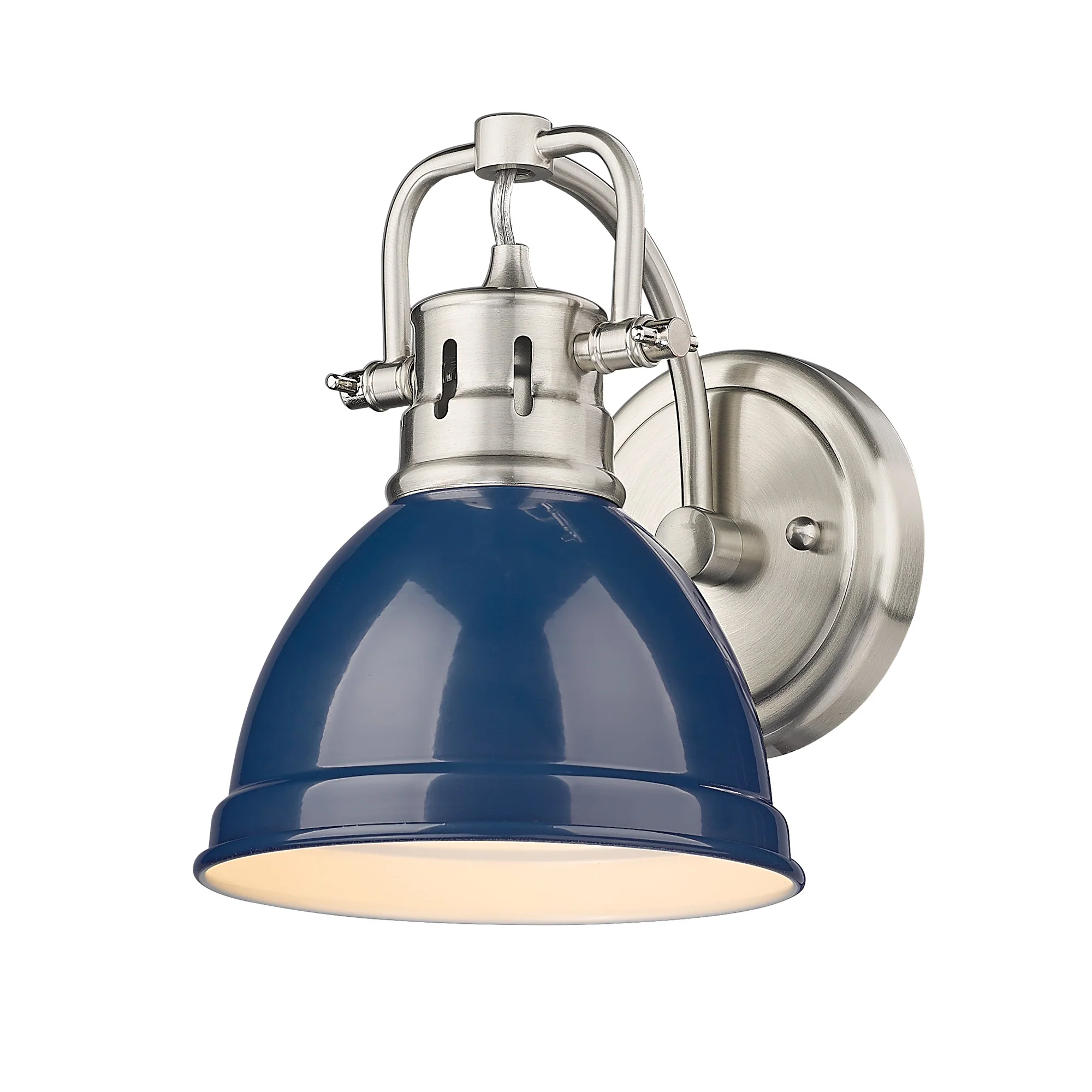 Duncan 1-light Vanity in Pewter and Navy Blue shade
