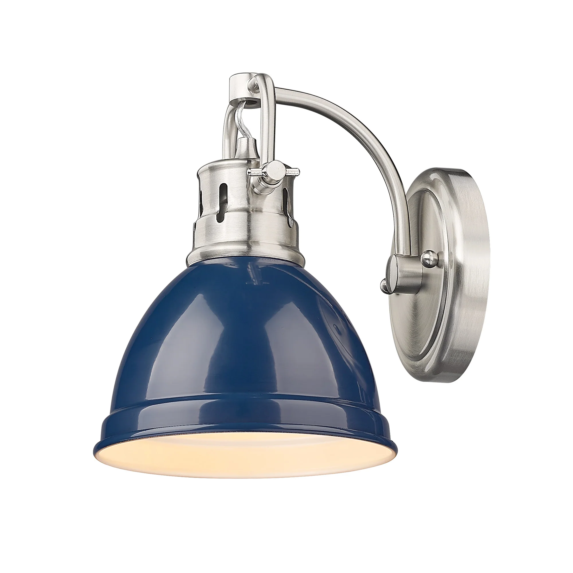 Duncan 1-light Vanity in Pewter and Navy Blue shade - Image 4