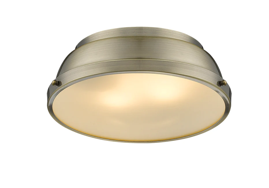Duncan 2-light Flush Mount in Aged Brass