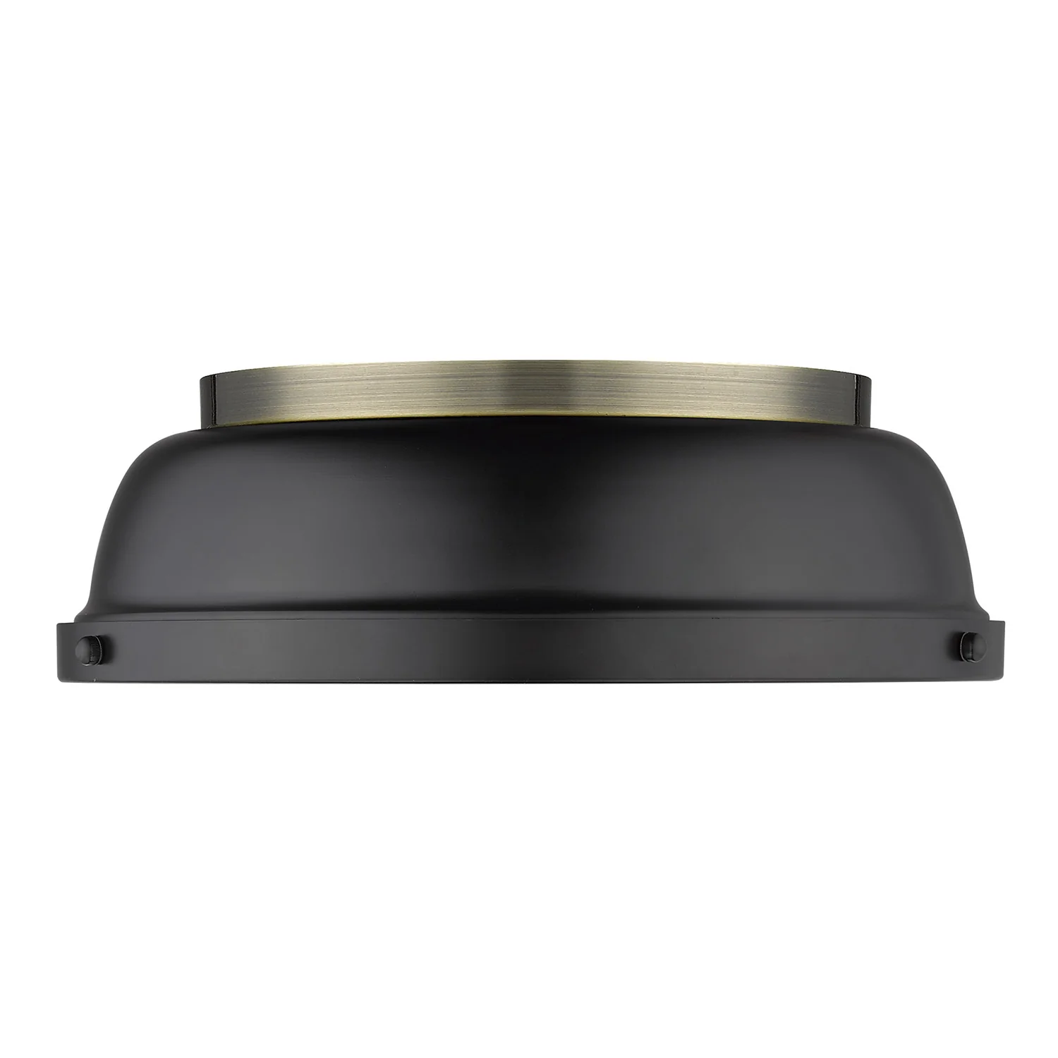Duncan 2-light Flush Mount in Aged Brass and Matte Black shade - Image 3
