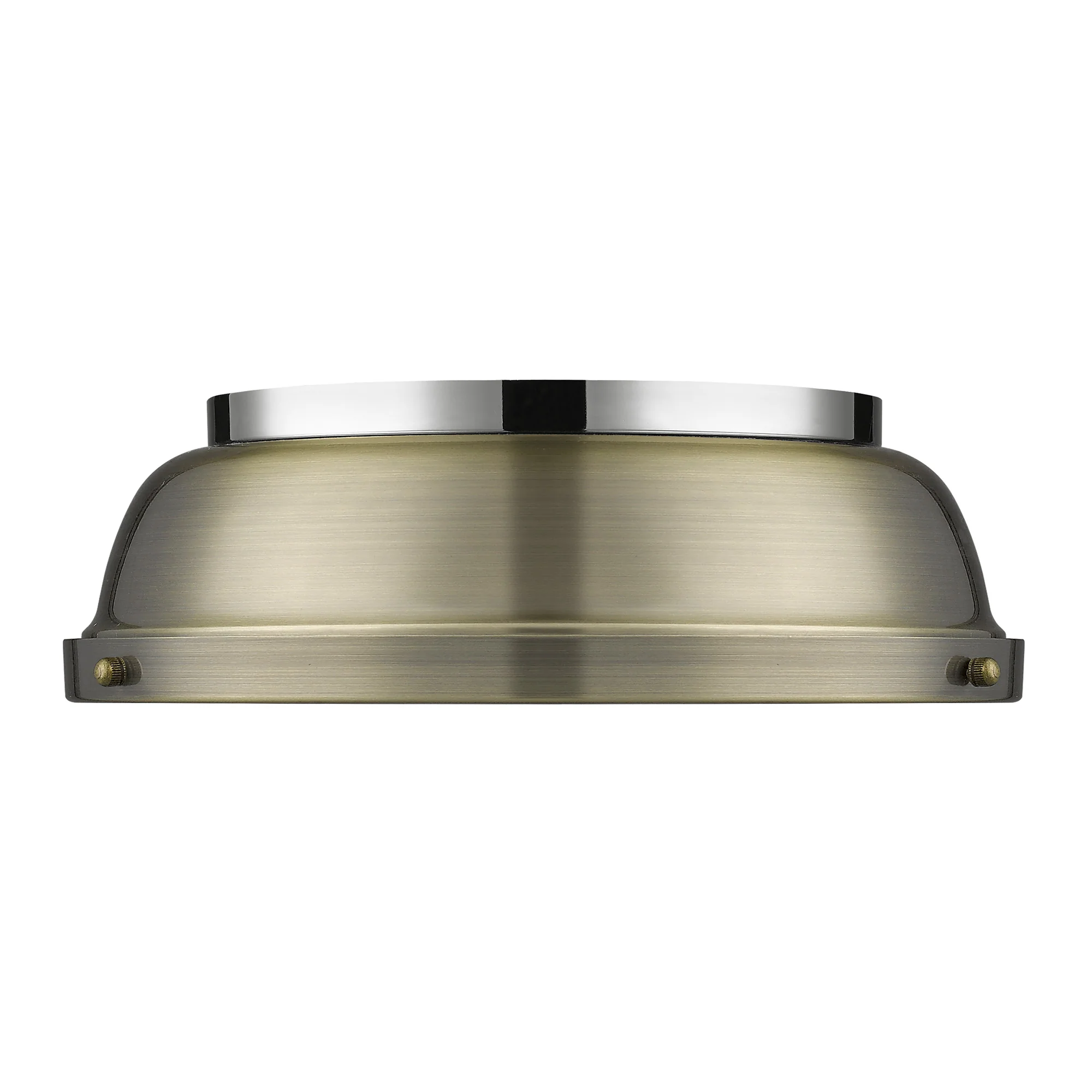 Duncan 2-light Flush Mount in Chrome and Aged Brass shade - Image 2