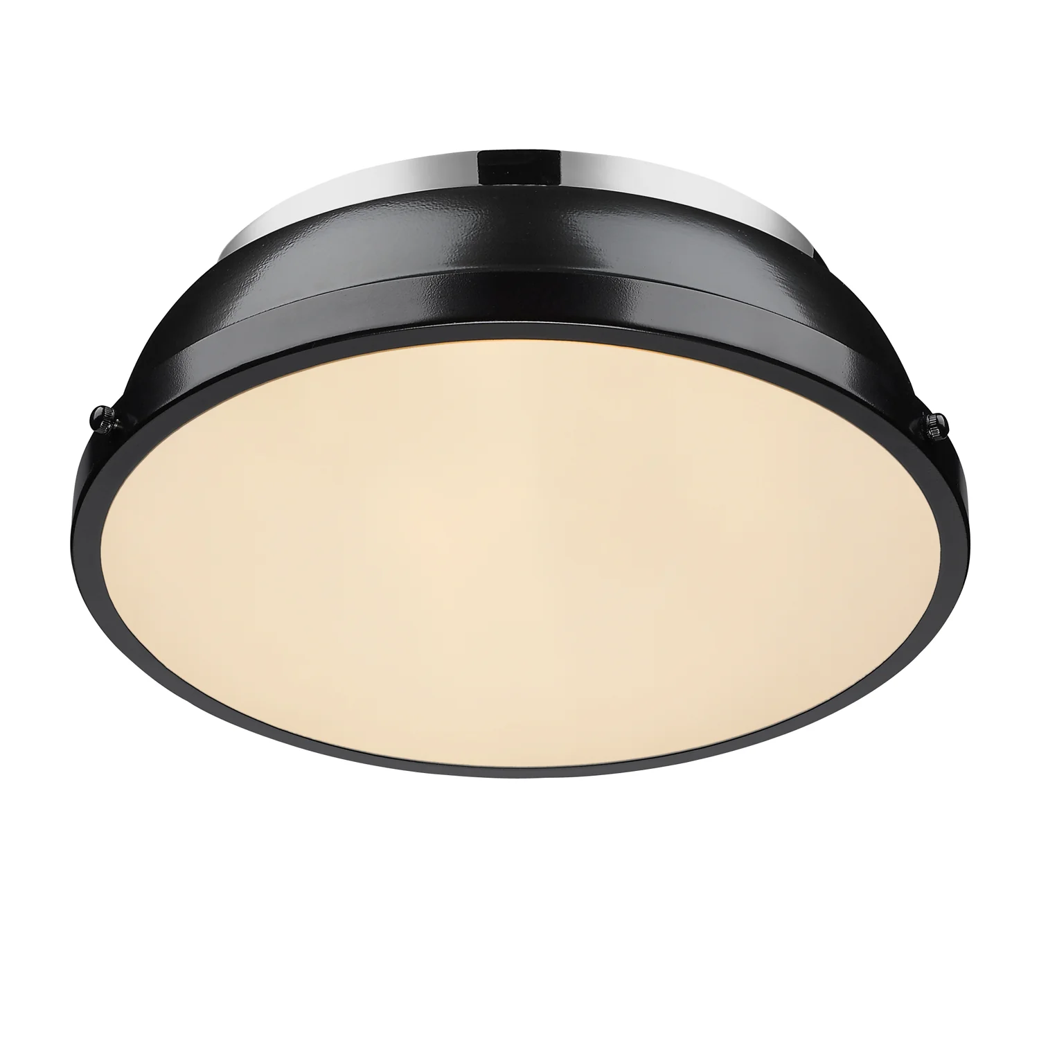 Duncan 2-light Flush Mount in Chrome and Black shade - Image 2