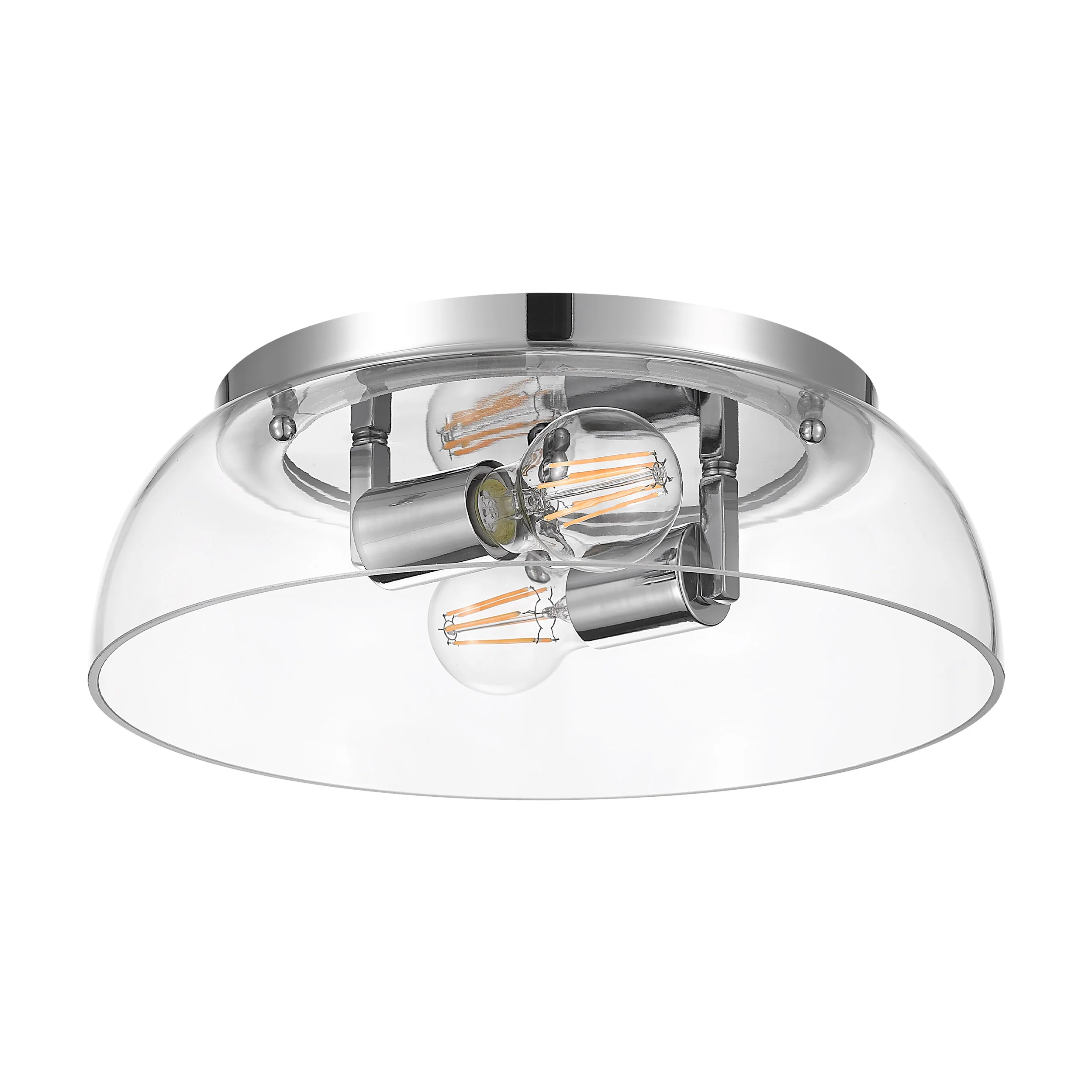 Duncan 2-light Flush Mount in Chrome and Clear Glass - Image 2