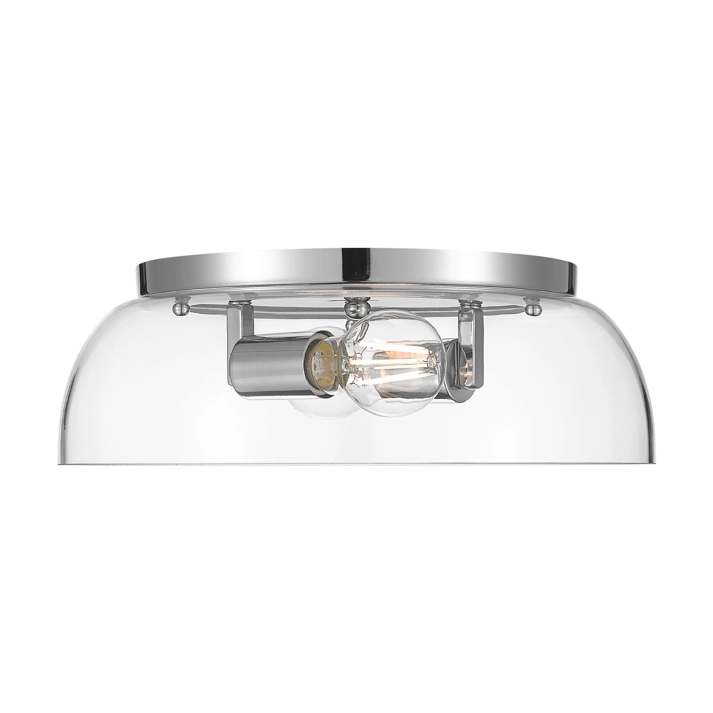 Duncan 2-light Flush Mount in Chrome and Clear Glass - Image 3