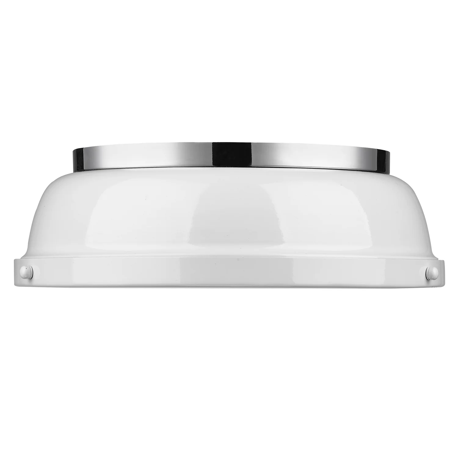 Duncan 2-light Flush Mount in Chrome and White shade - Image 3