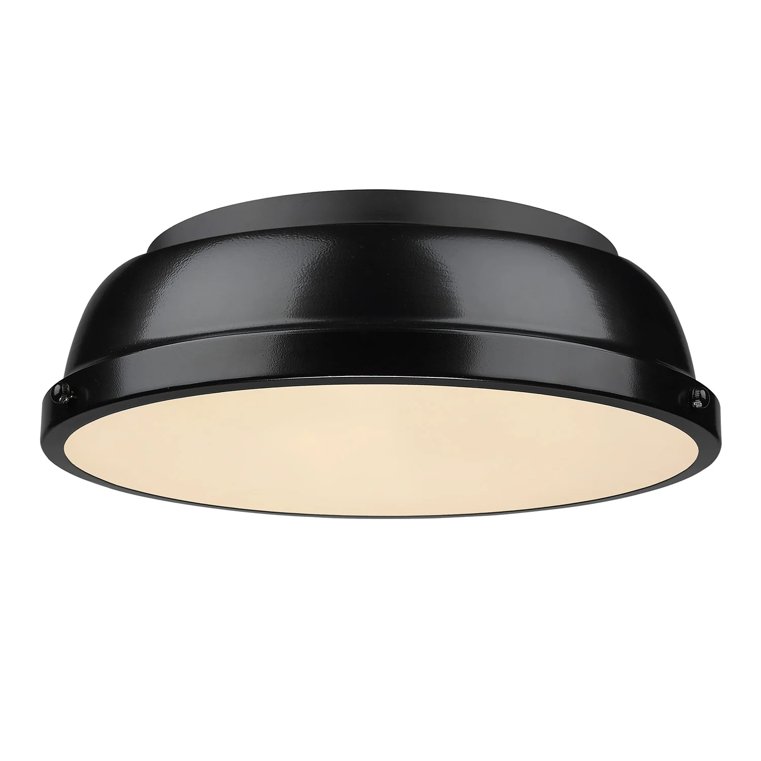 Duncan 2-light Flush Mount in Matte Black and Black shade