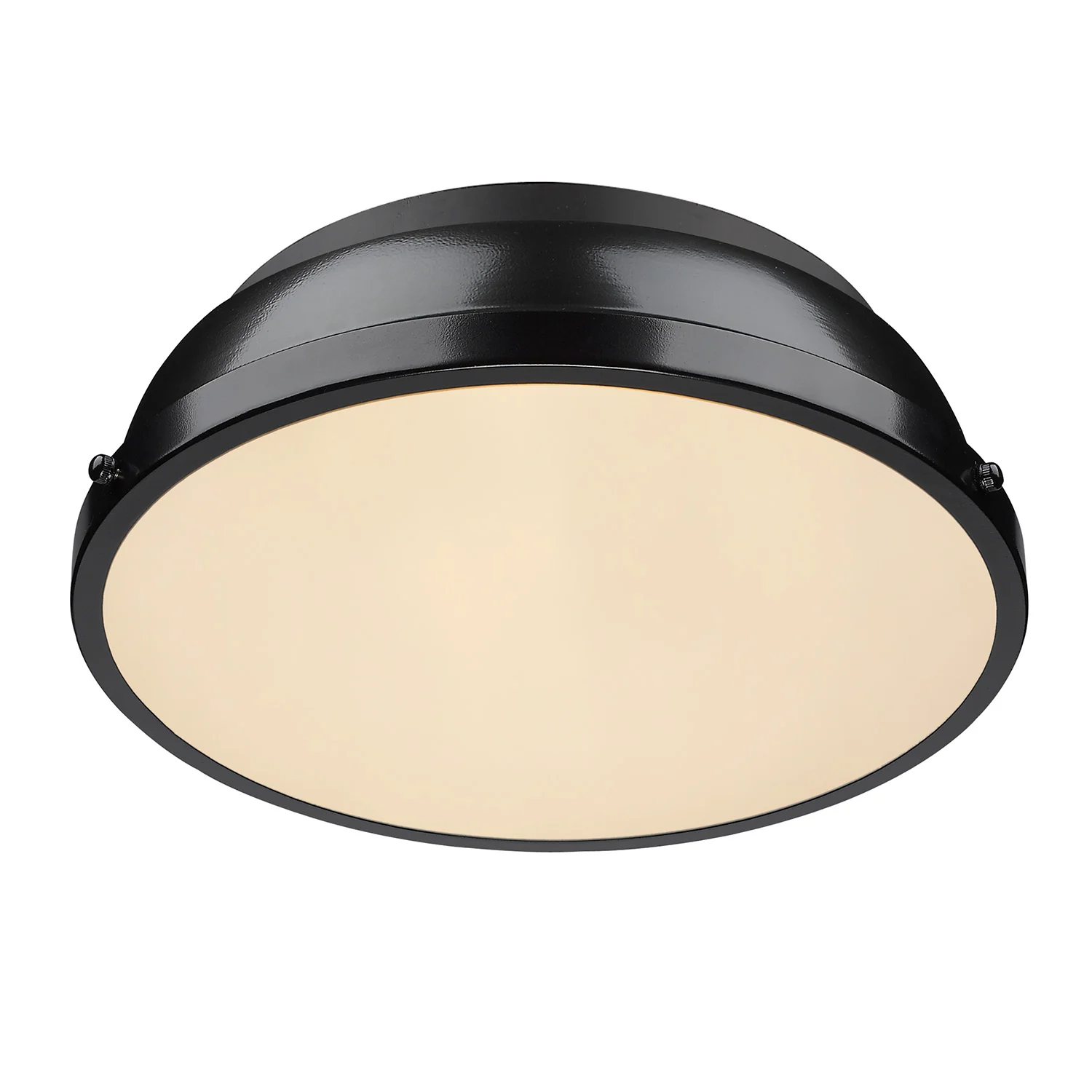 Duncan 2-light Flush Mount in Matte Black and Black shade - Image 2