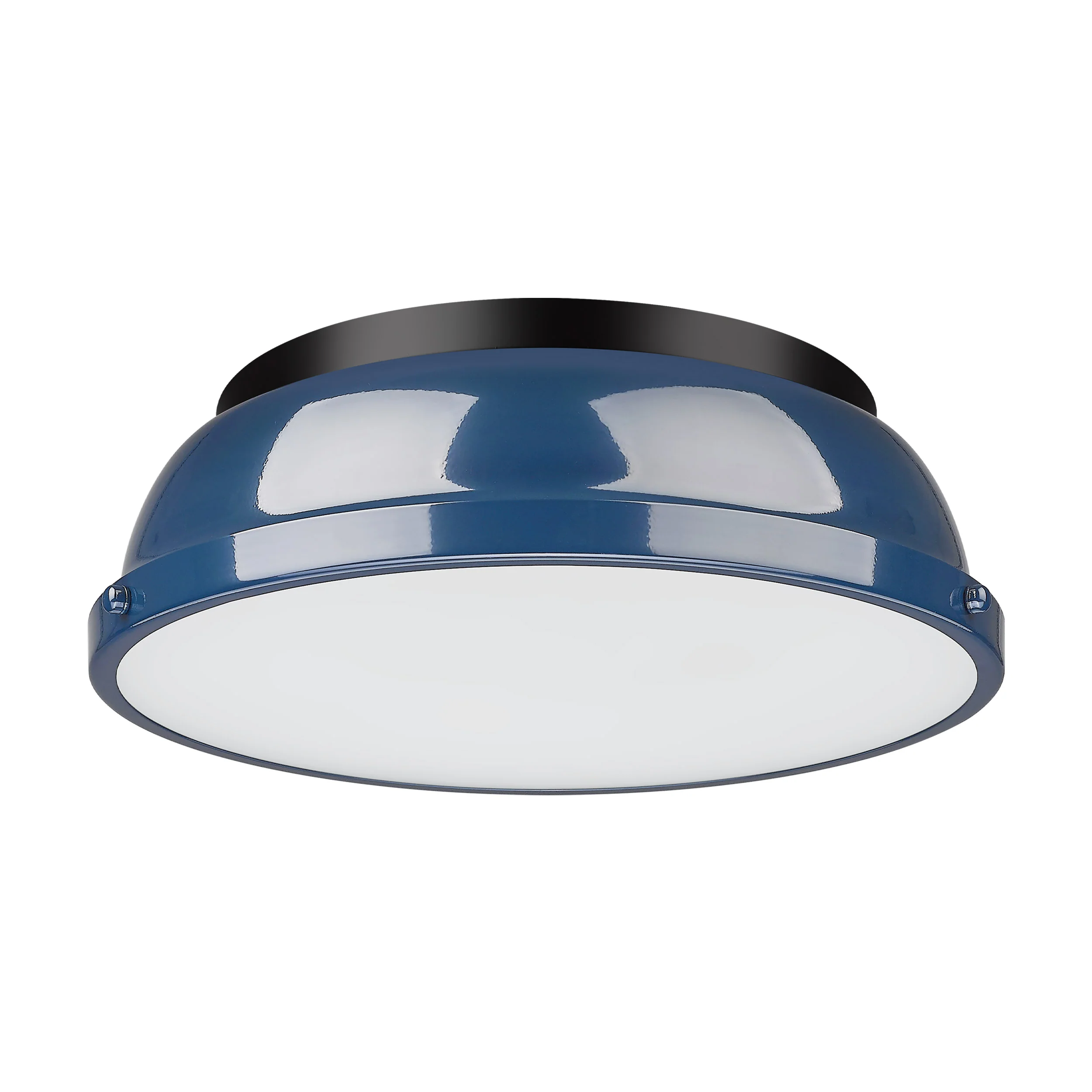 Duncan 2-light Flush Mount in Matte Black and Navy Blue shade - Image 2