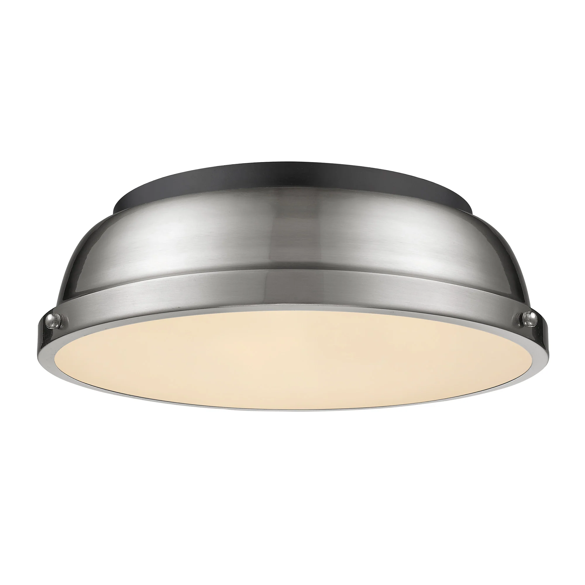 Duncan 2-light Flush Mount in Matte Black and Pewter shade