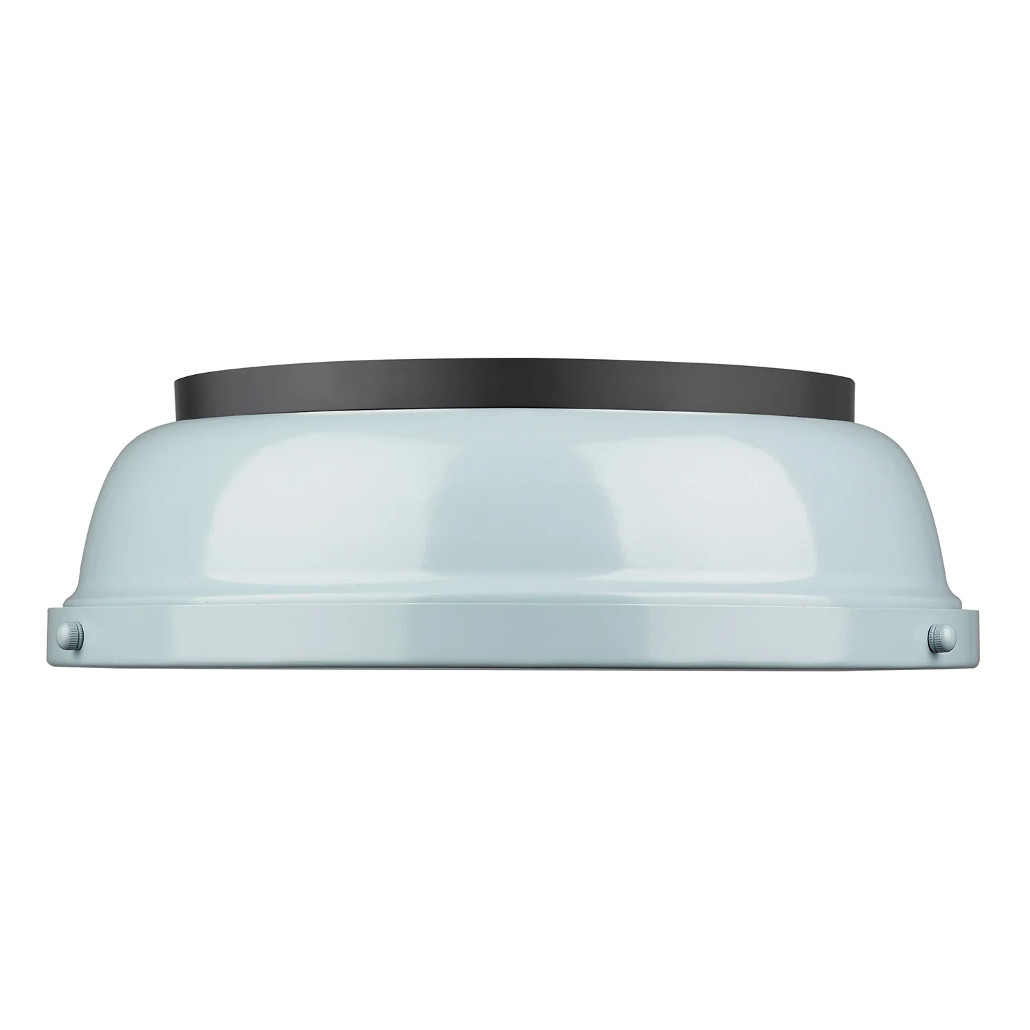 Duncan 2-light Flush Mount in Matte Black and Seafoam shade - Image 3