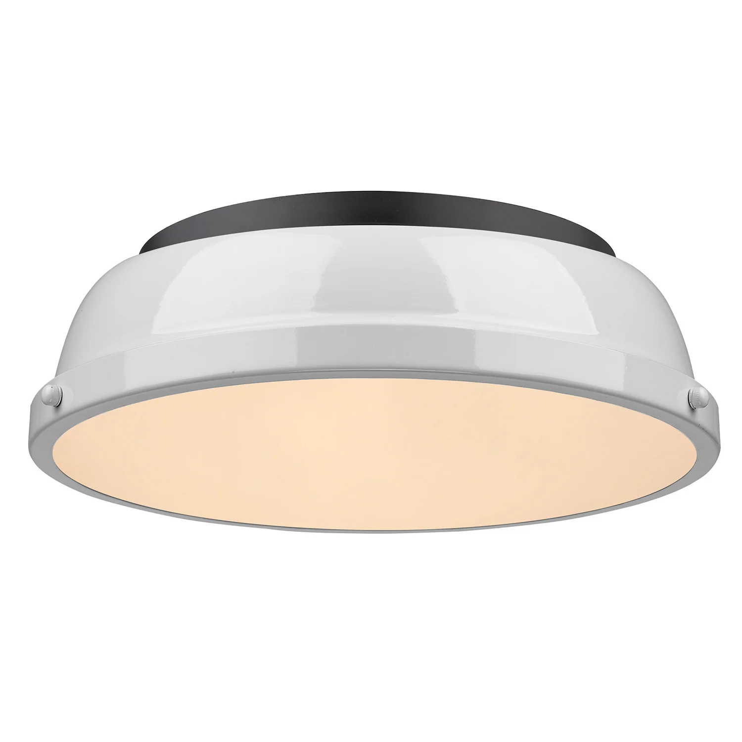 Duncan 2-light Flush Mount in Matte Black and White shade