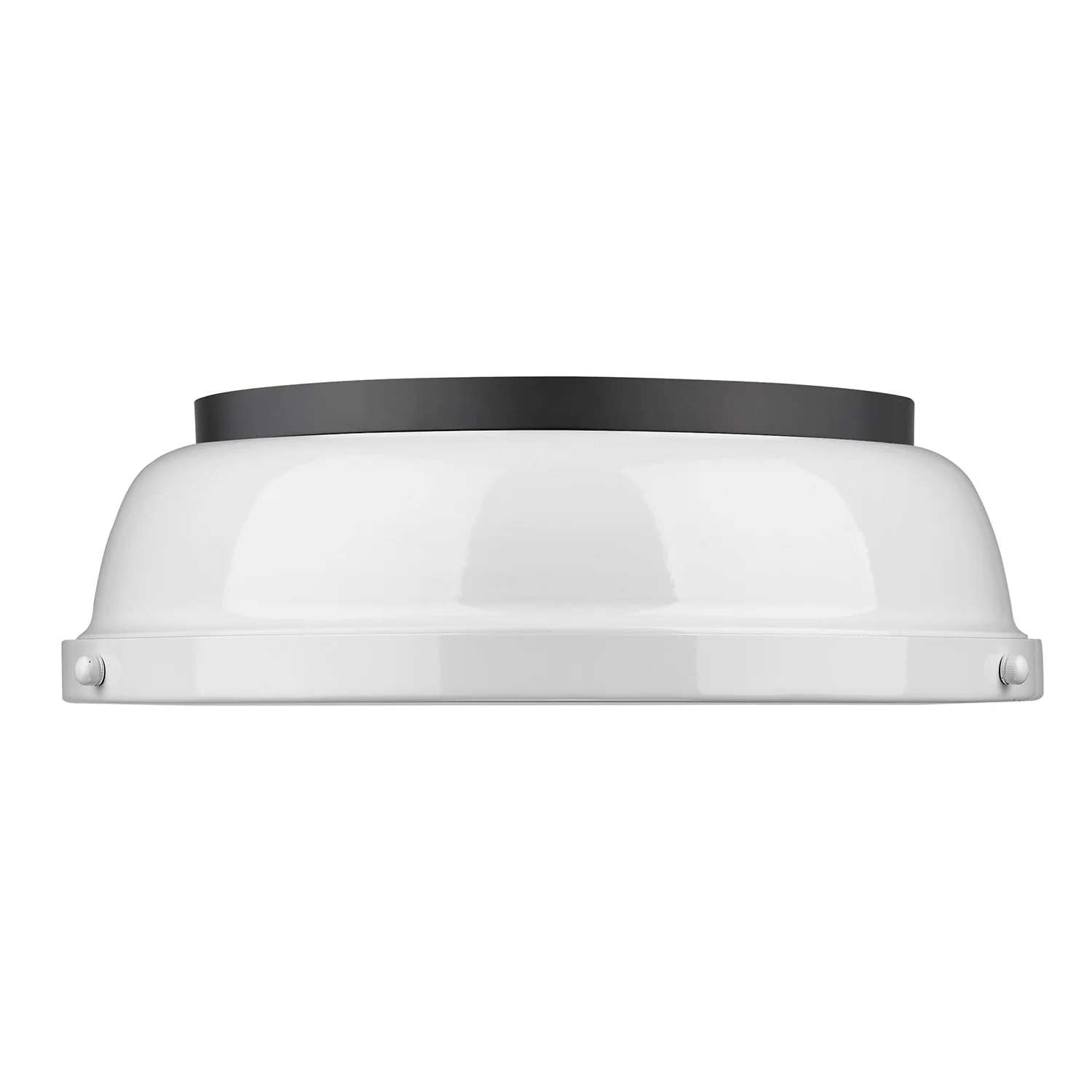 Duncan 2-light Flush Mount in Matte Black and White shade - Image 3