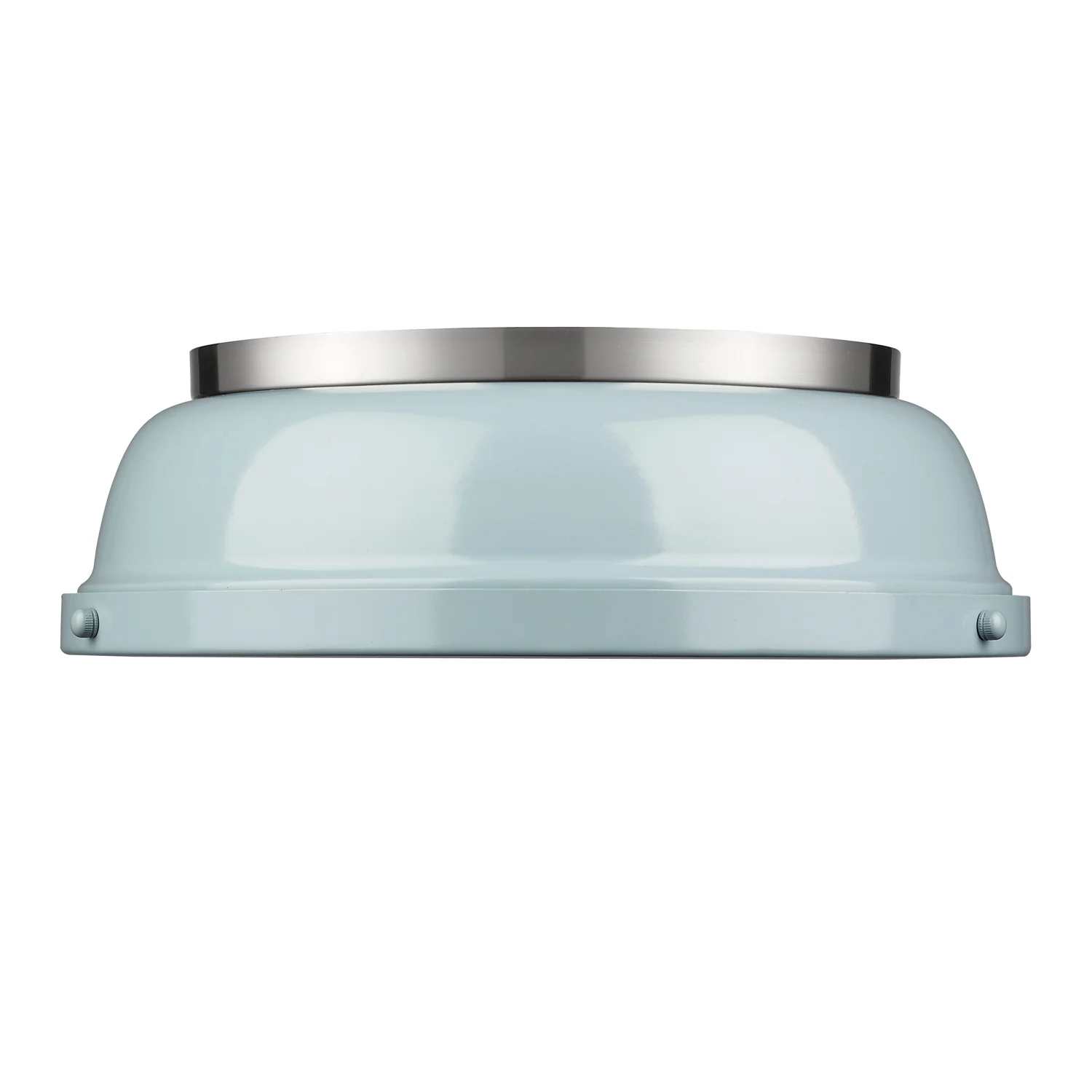 Duncan 2-light Flush Mount in Pewter and Seafoam shade - Image 3