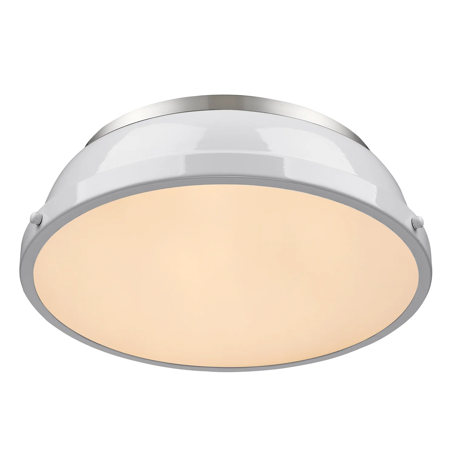 Duncan 2-light Flush Mount in Pewter and White shade - Image 2