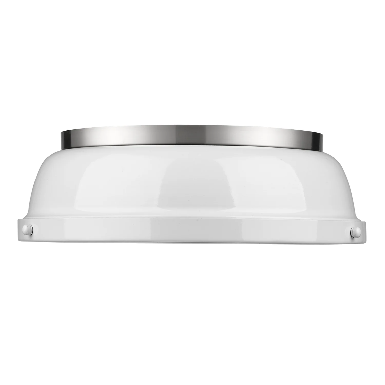 Duncan 2-light Flush Mount in Pewter and White shade - Image 3