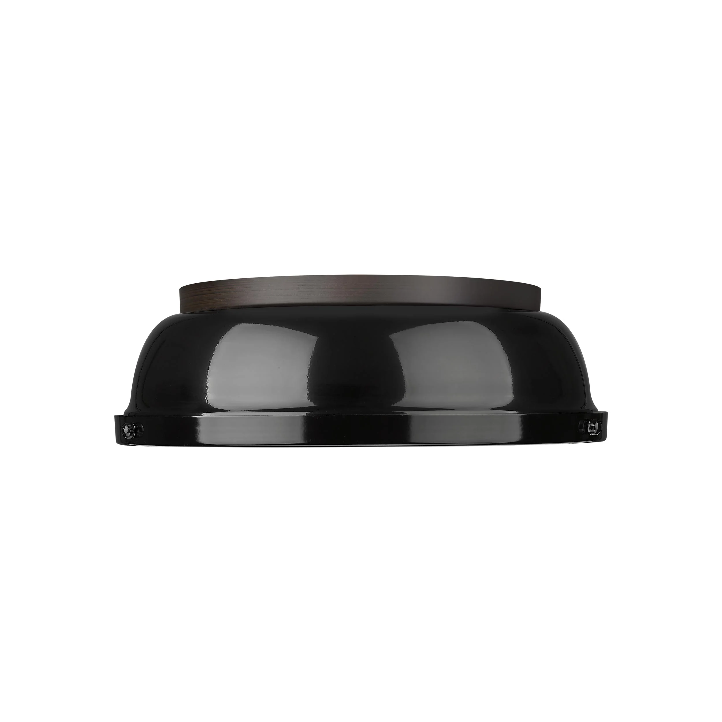 Duncan 2-light Flush Mount in Rubbed Bronze and Black shade - Image 3