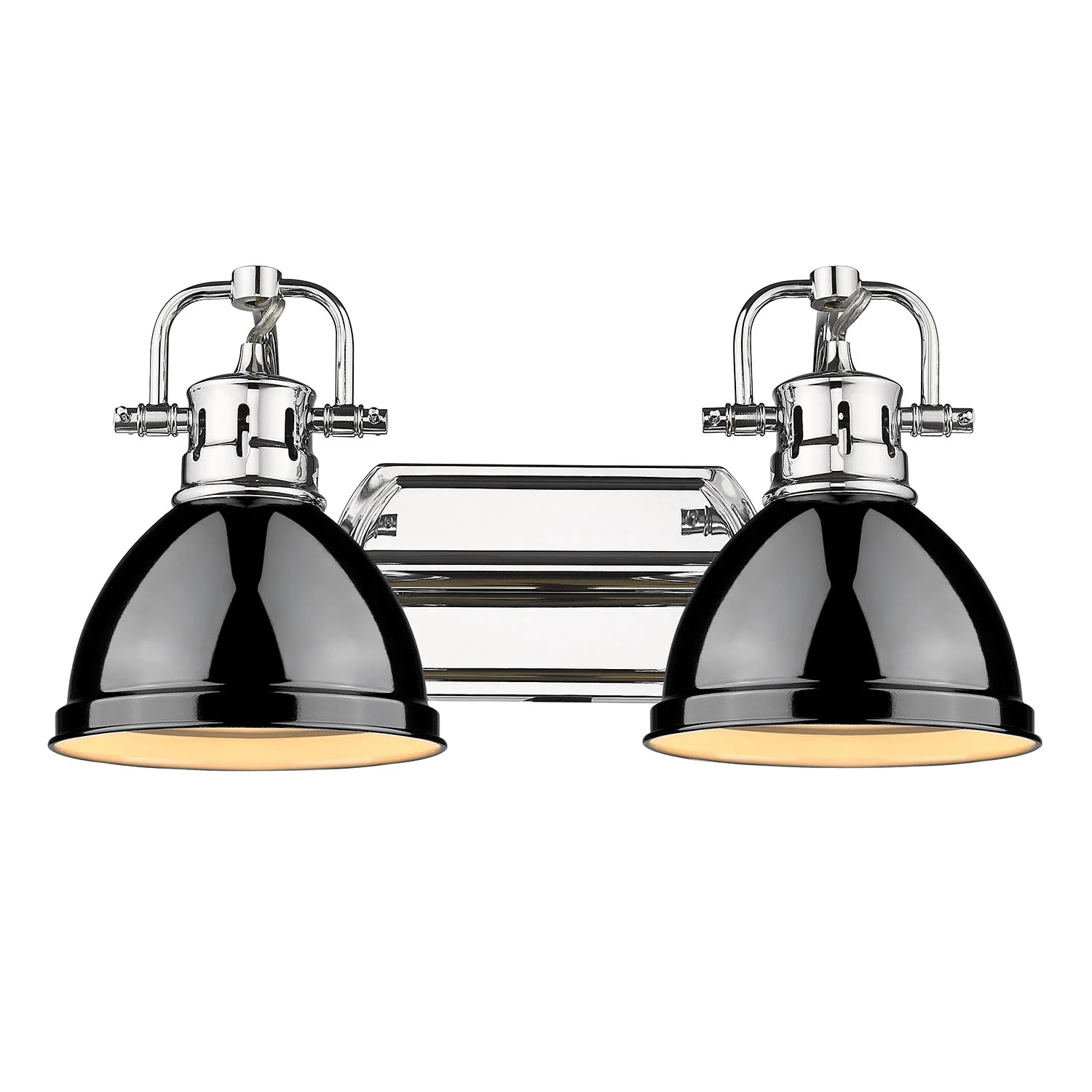 Duncan 2-light Vanity in Chrome and Black shade - Image 2