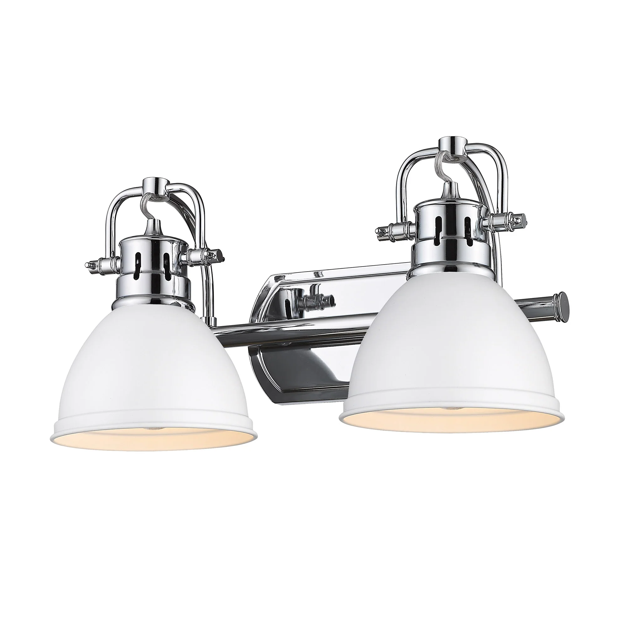 Duncan 2-light Vanity in Chrome and Matte White shade