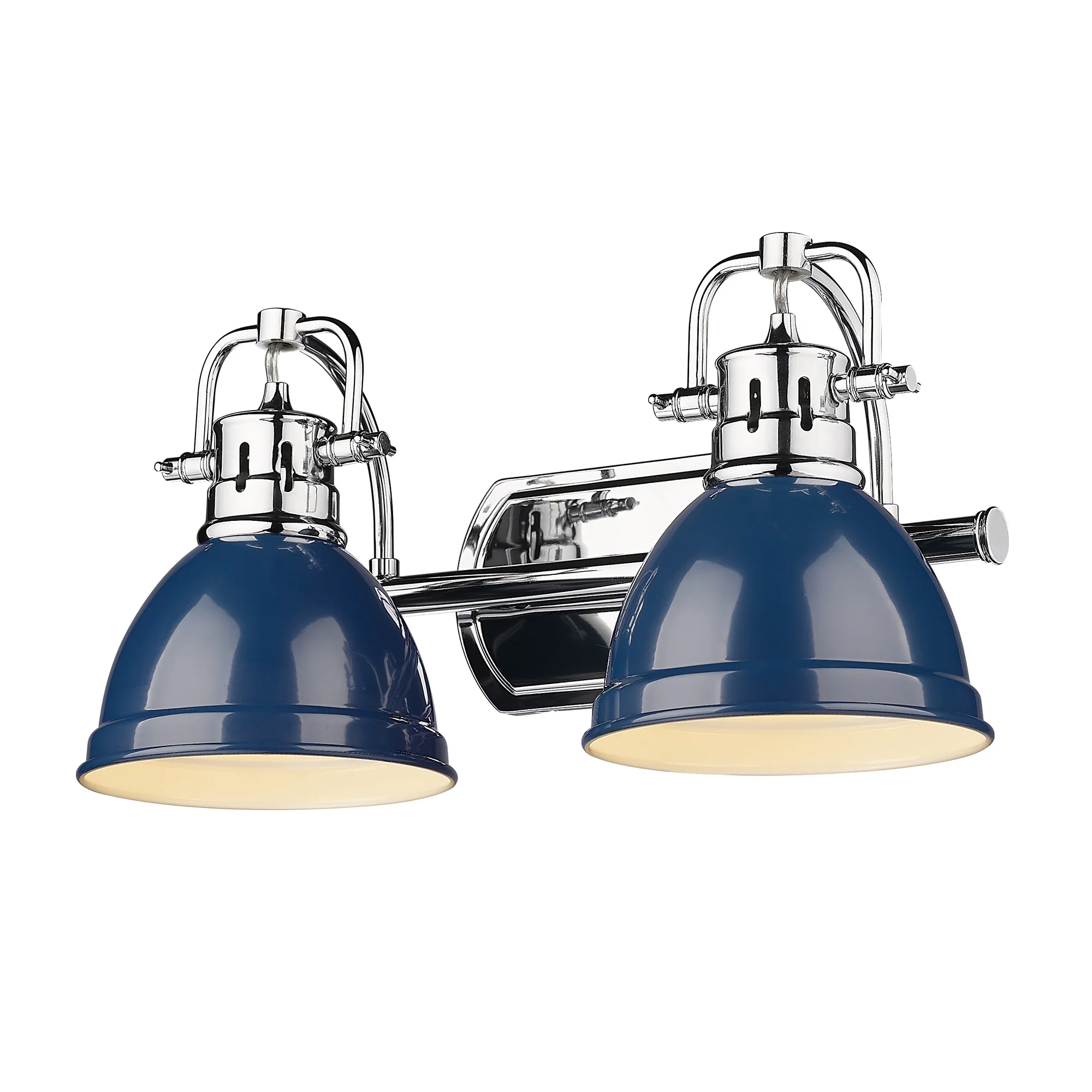 Duncan 2-light Vanity in Chrome and Navy Blue shade