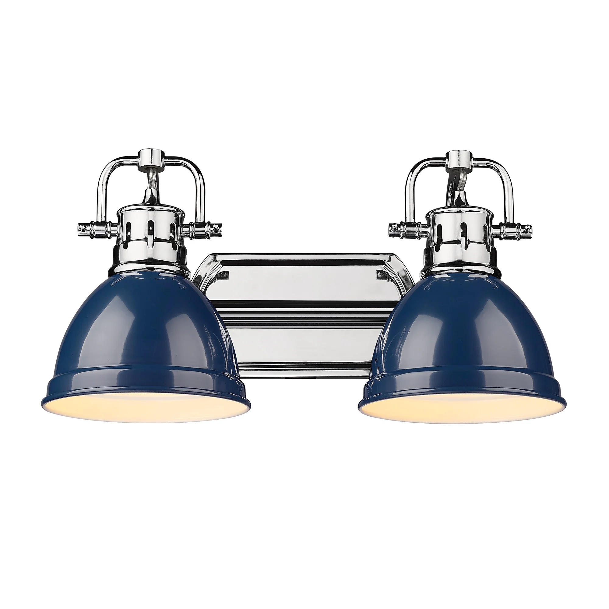 Duncan 2-light Vanity in Chrome and Navy Blue shade - Image 2
