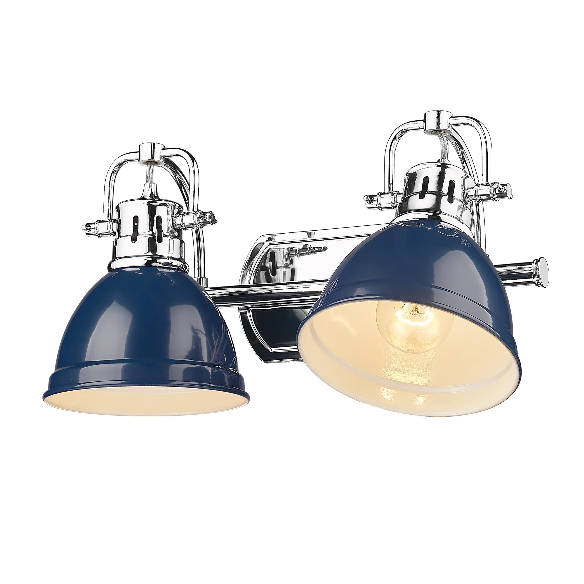 Duncan 2-light Vanity in Chrome and Navy Blue shade - Image 3