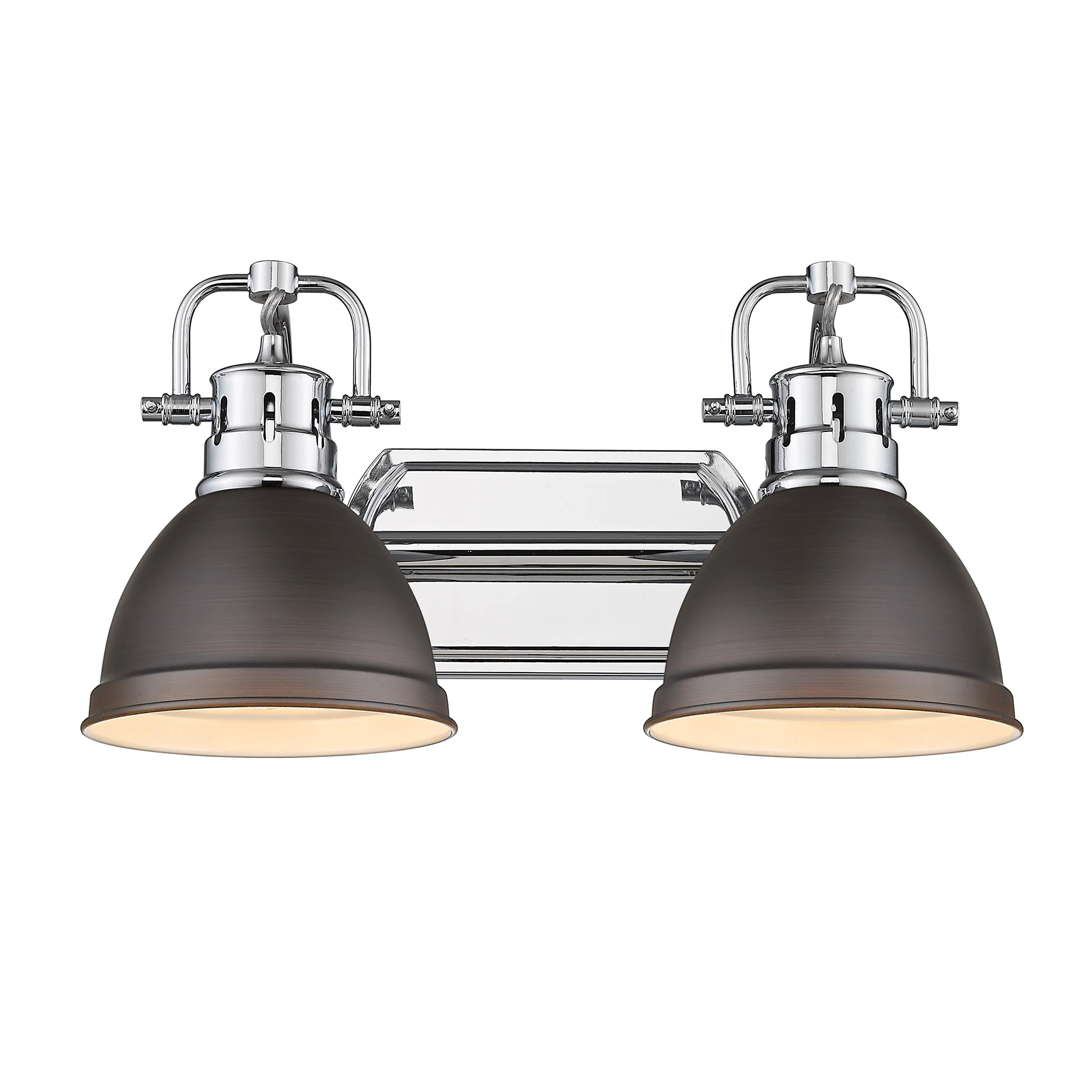 Duncan 2-light Vanity in Chrome and Rubbed Bronze shade - Image 2