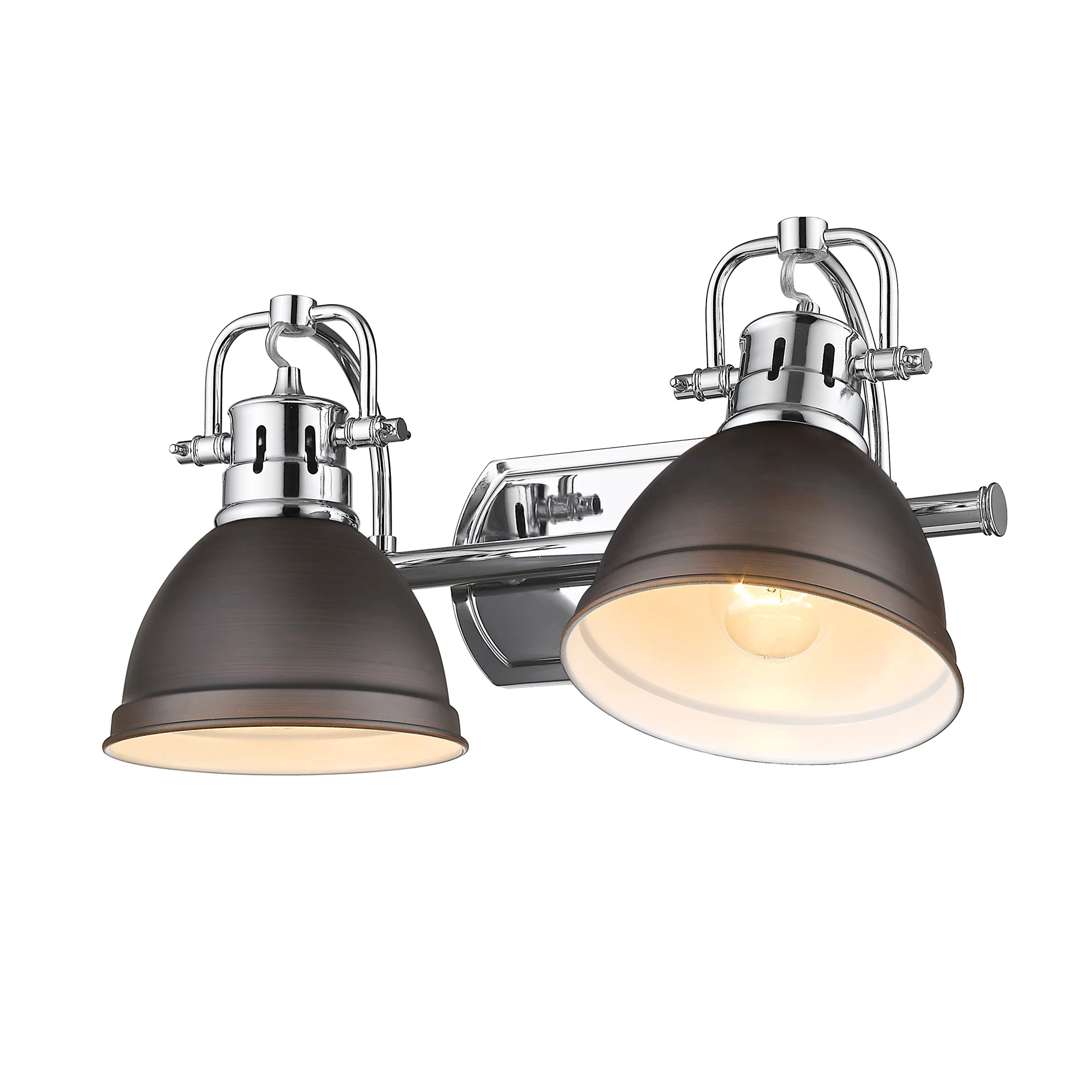 Duncan 2-light Vanity in Chrome and Rubbed Bronze shade - Image 3