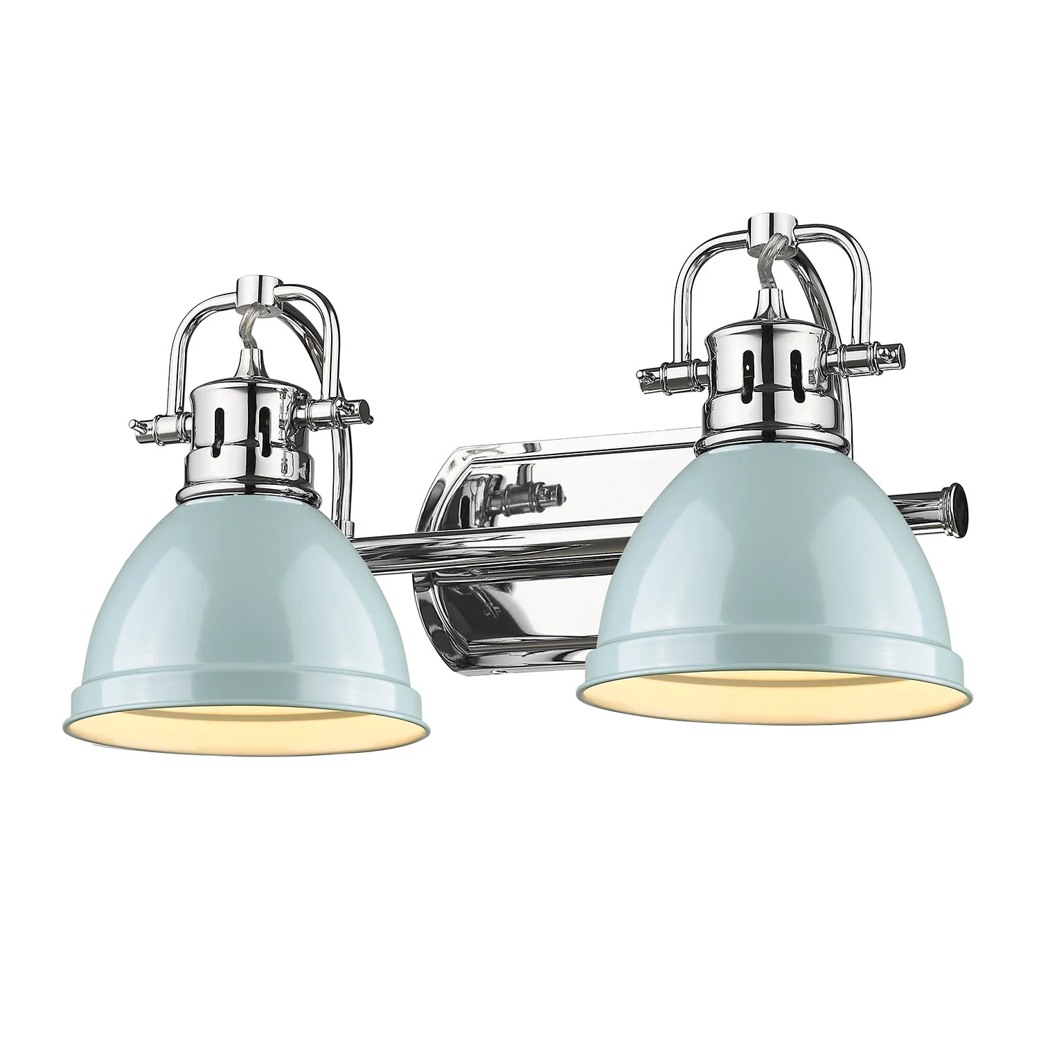 Duncan 2-light Vanity in Chrome and Seafoam shade