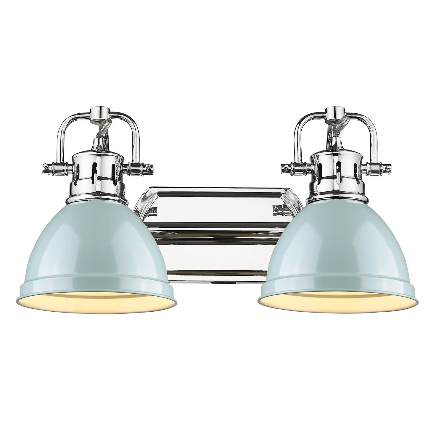 Duncan 2-light Vanity in Chrome and Seafoam shade - Image 2