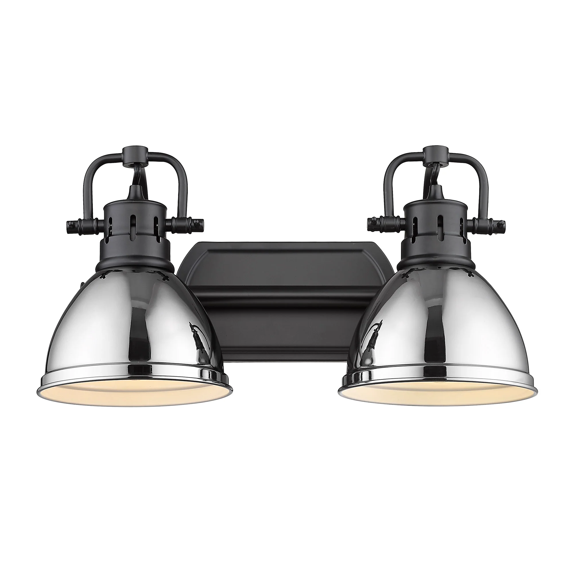 Duncan 2-light Vanity in Matte Black and Chrome shade - Image 2
