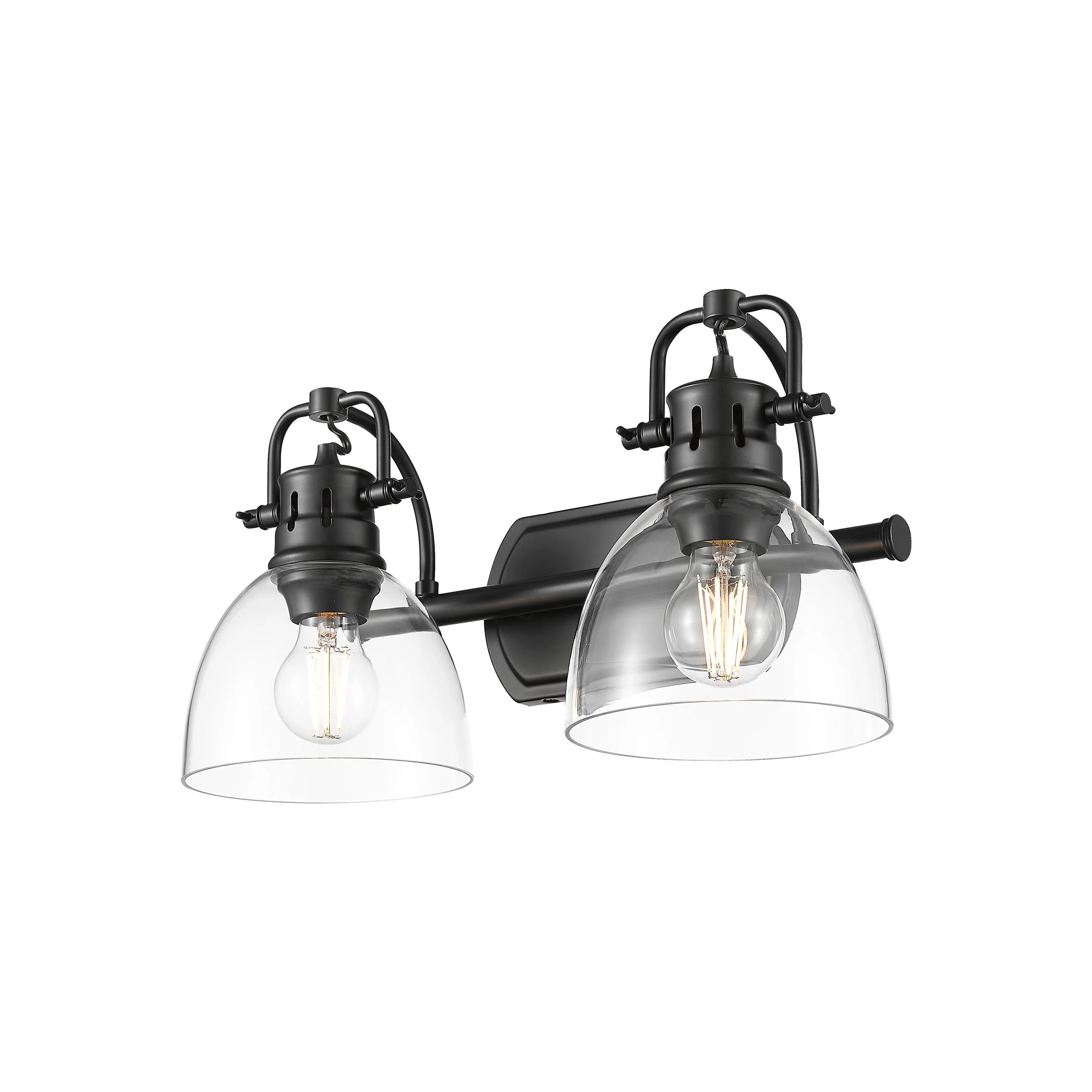Duncan 2-light Vanity in Matte Black and Clear Glass