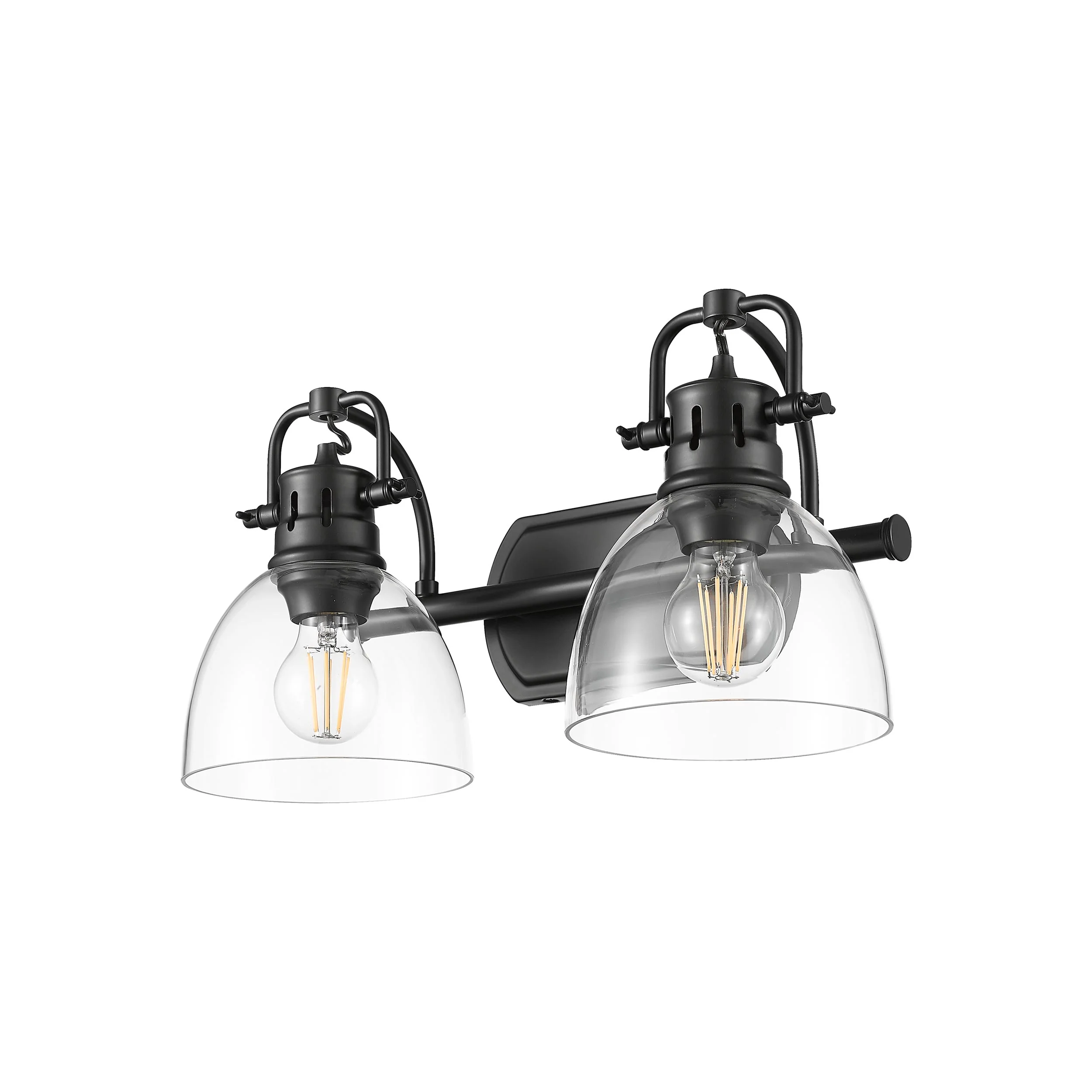 Duncan 2-light Vanity in Matte Black and Clear Glass - Image 2