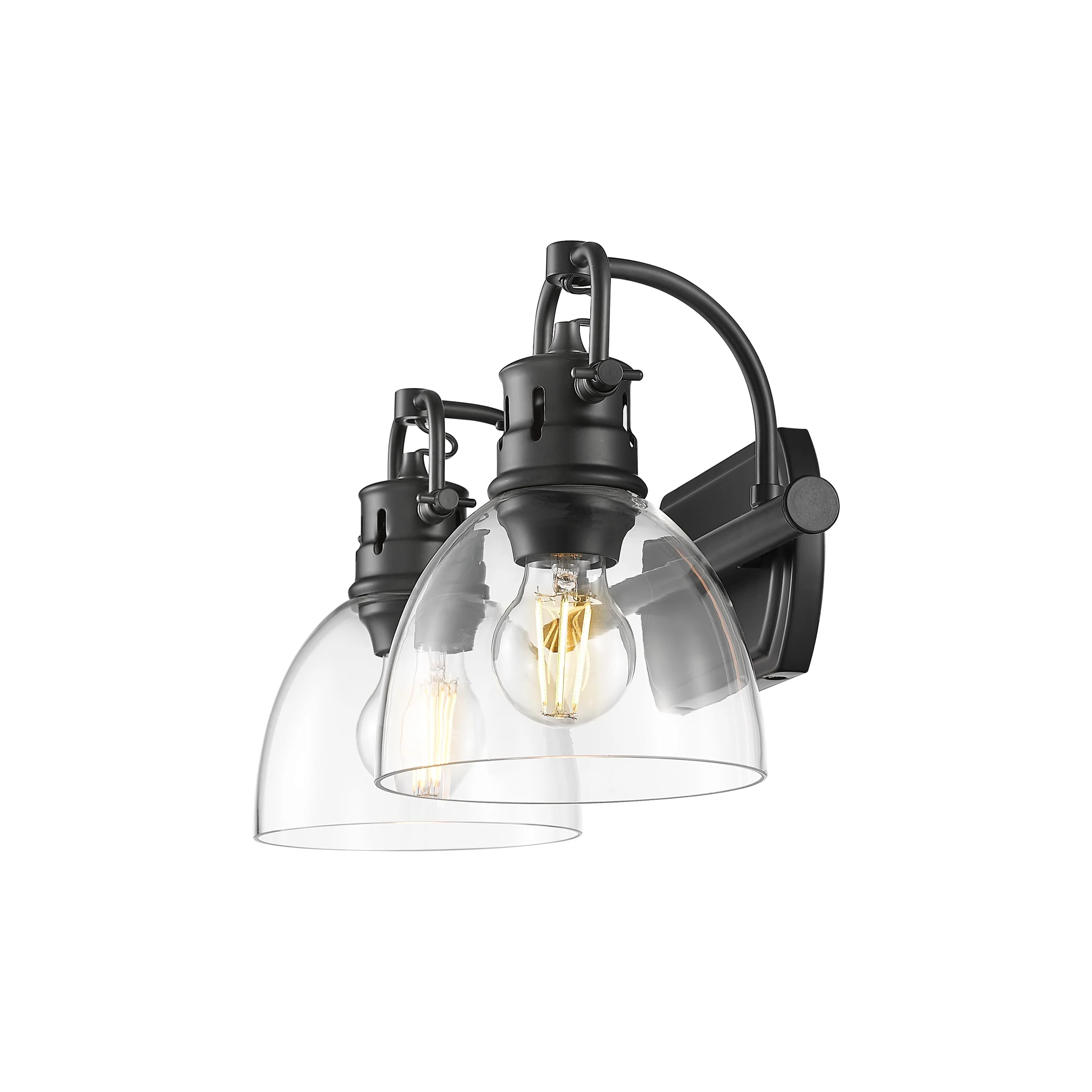 Duncan 2-light Vanity in Matte Black and Clear Glass - Image 3