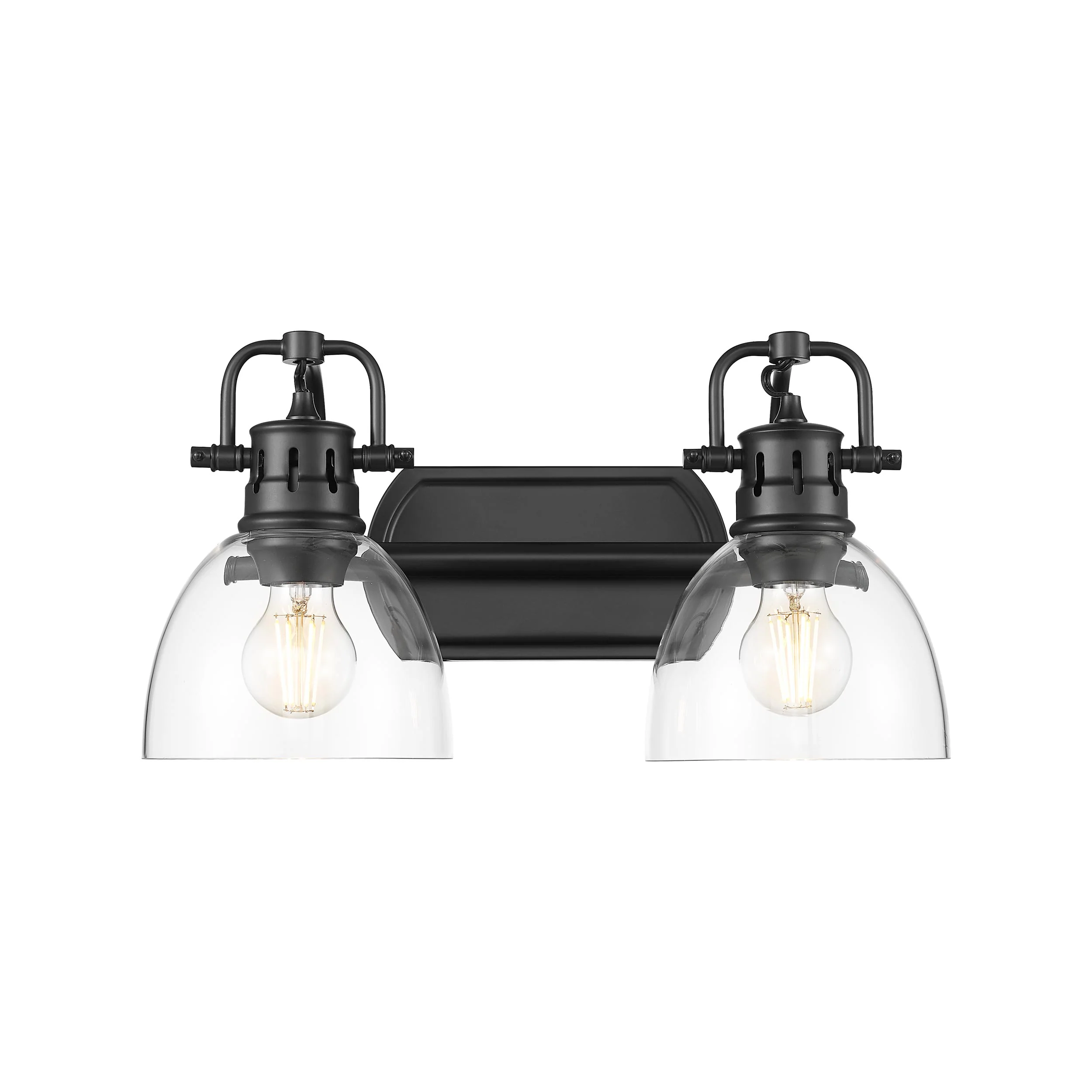 Duncan 2-light Vanity in Matte Black and Clear Glass - Image 4