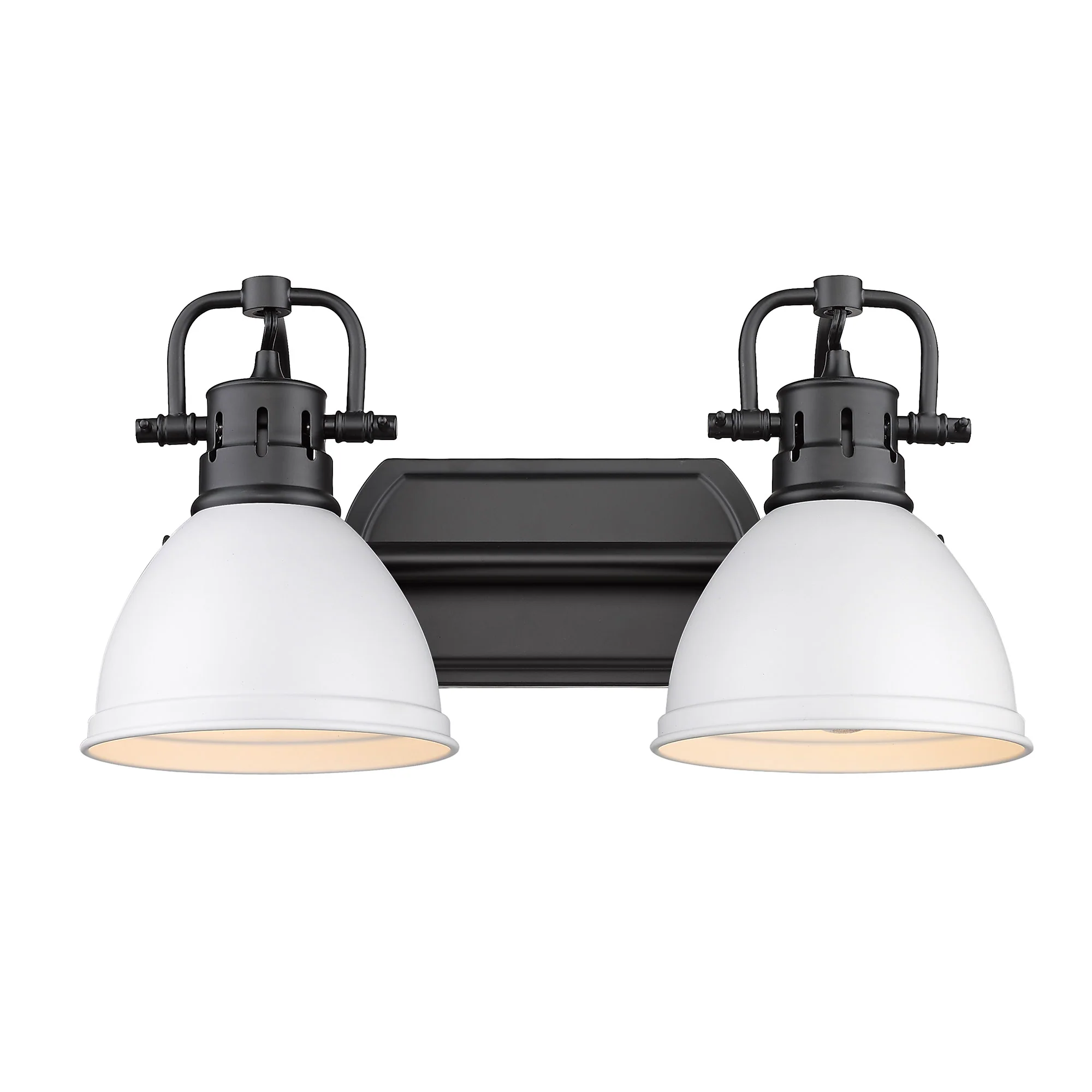 Duncan 2-light Vanity in Matte Black and Matte White shade - Image 2