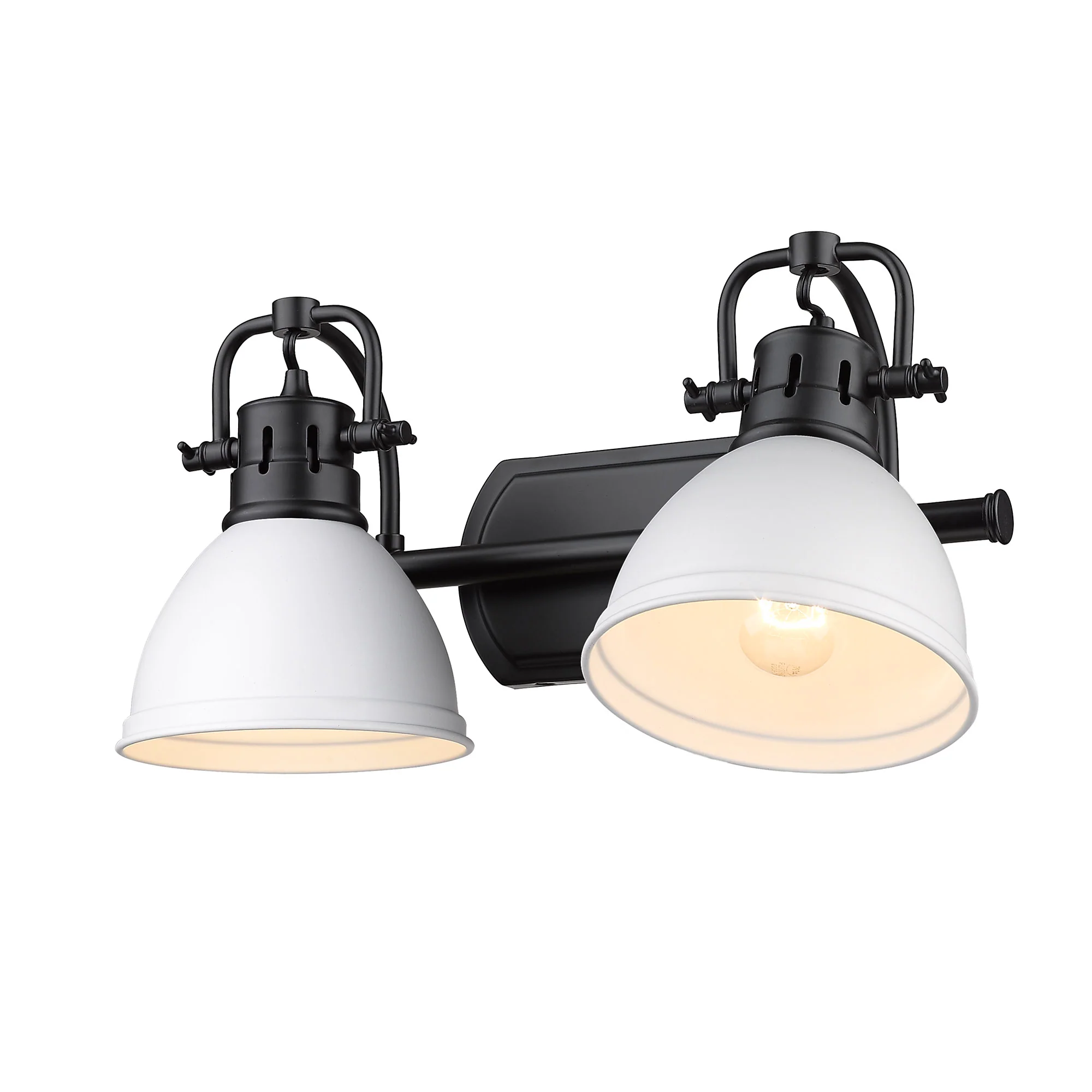Duncan 2-light Vanity in Matte Black and Matte White shade - Image 3