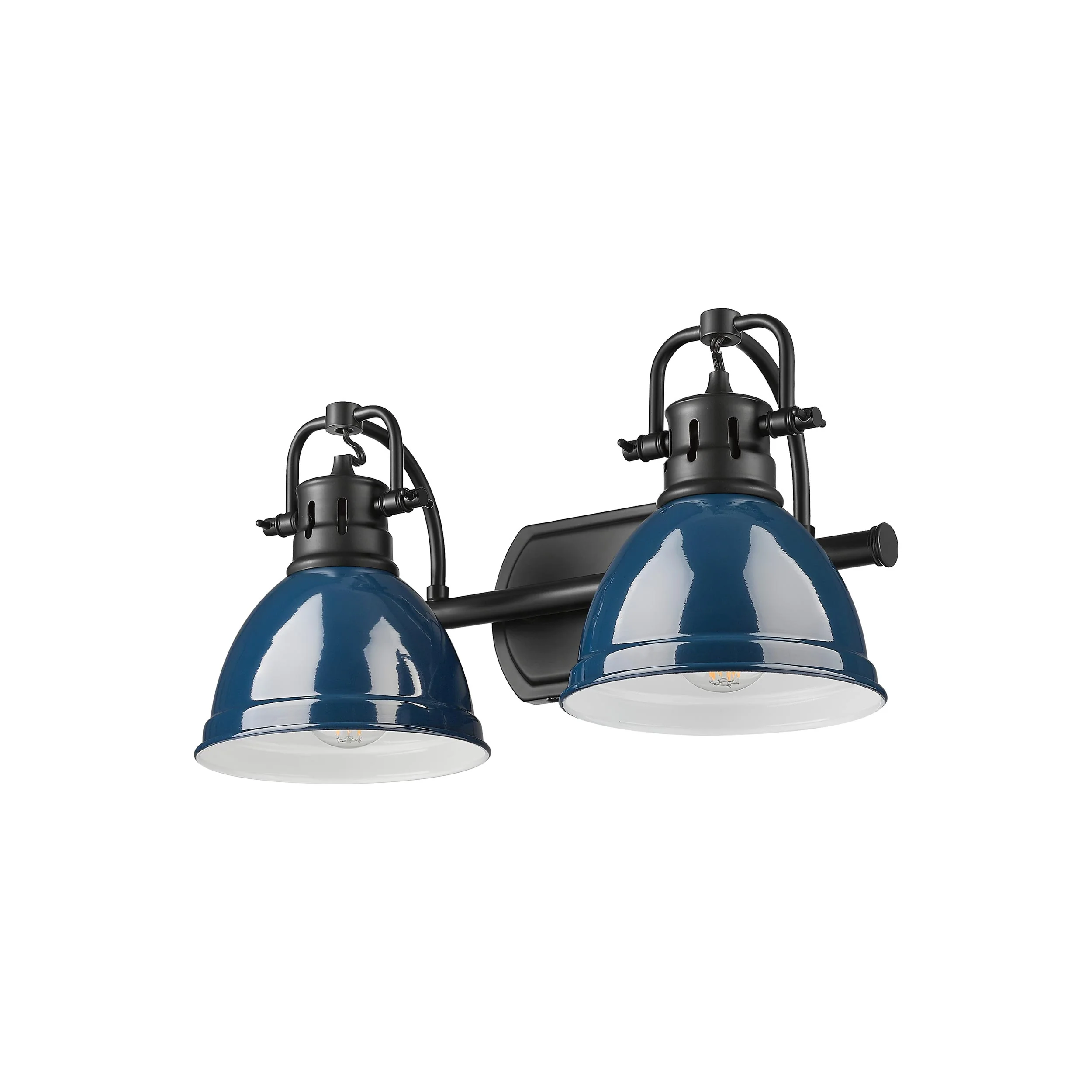 Duncan 2-light Vanity in Matte Black and Navy Blue shade - Image 3