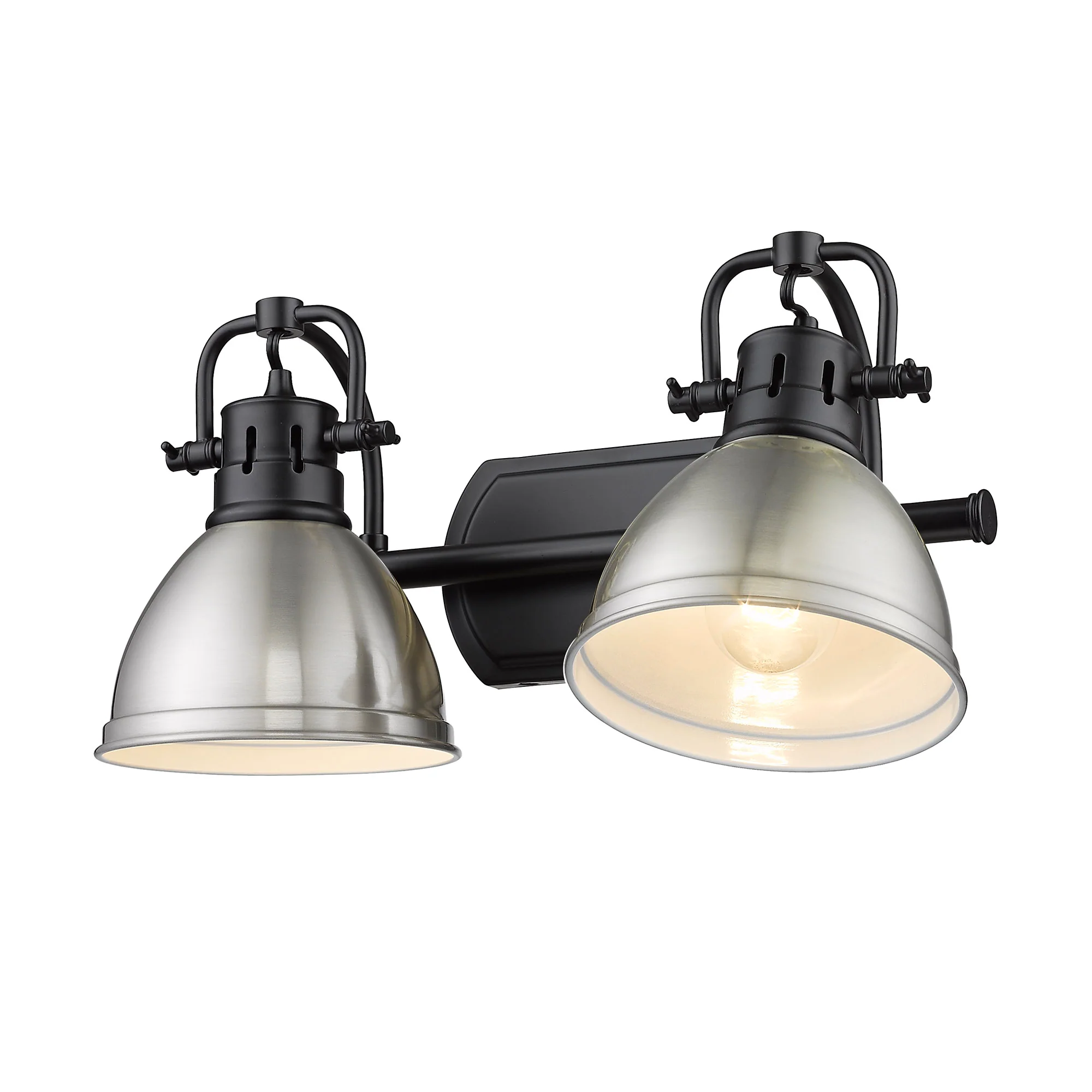 Duncan 2-light Vanity in Matte Black and Pewter shade - Image 3