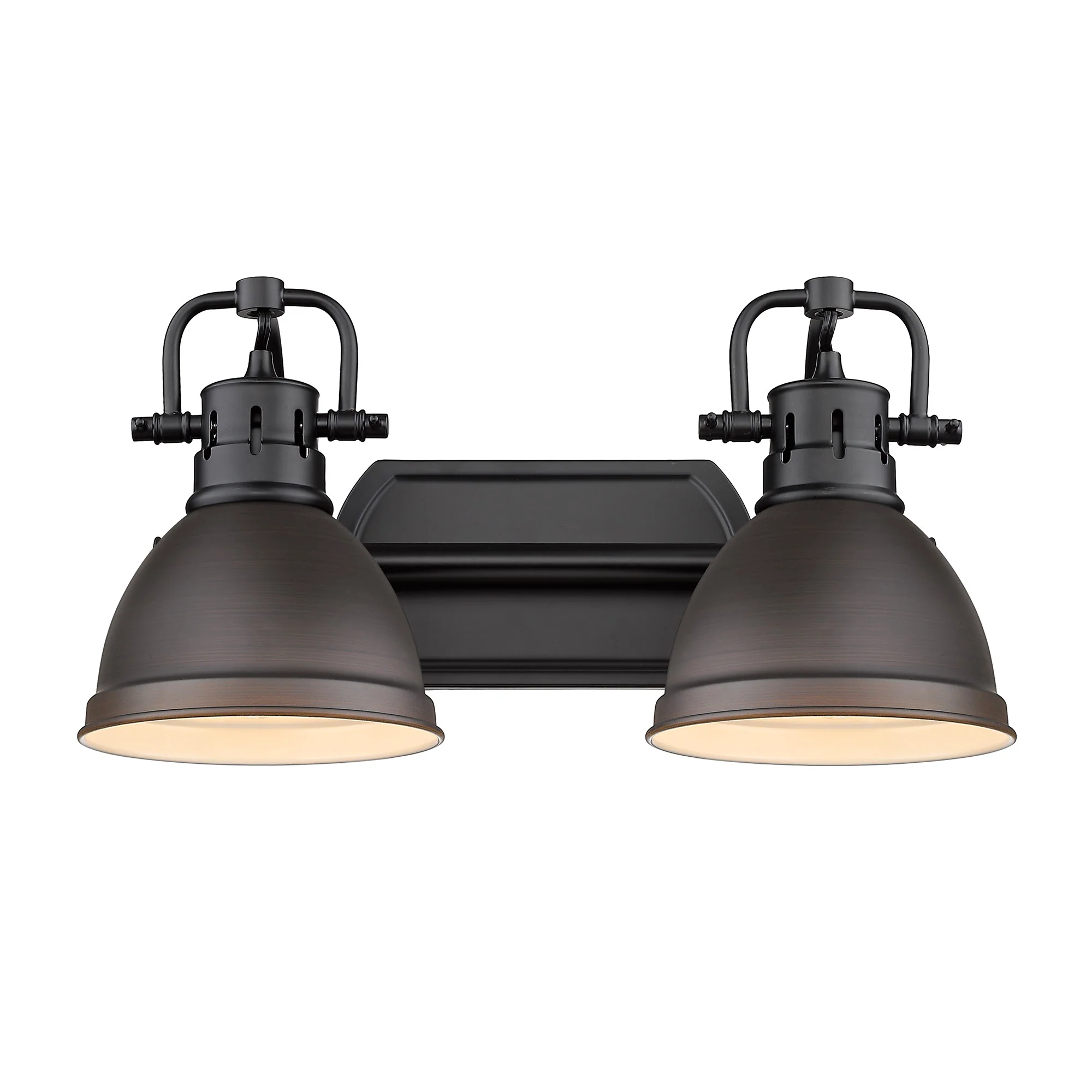 Duncan 2-light Vanity in Matte Black and Rubbed Bronze shade - Image 2