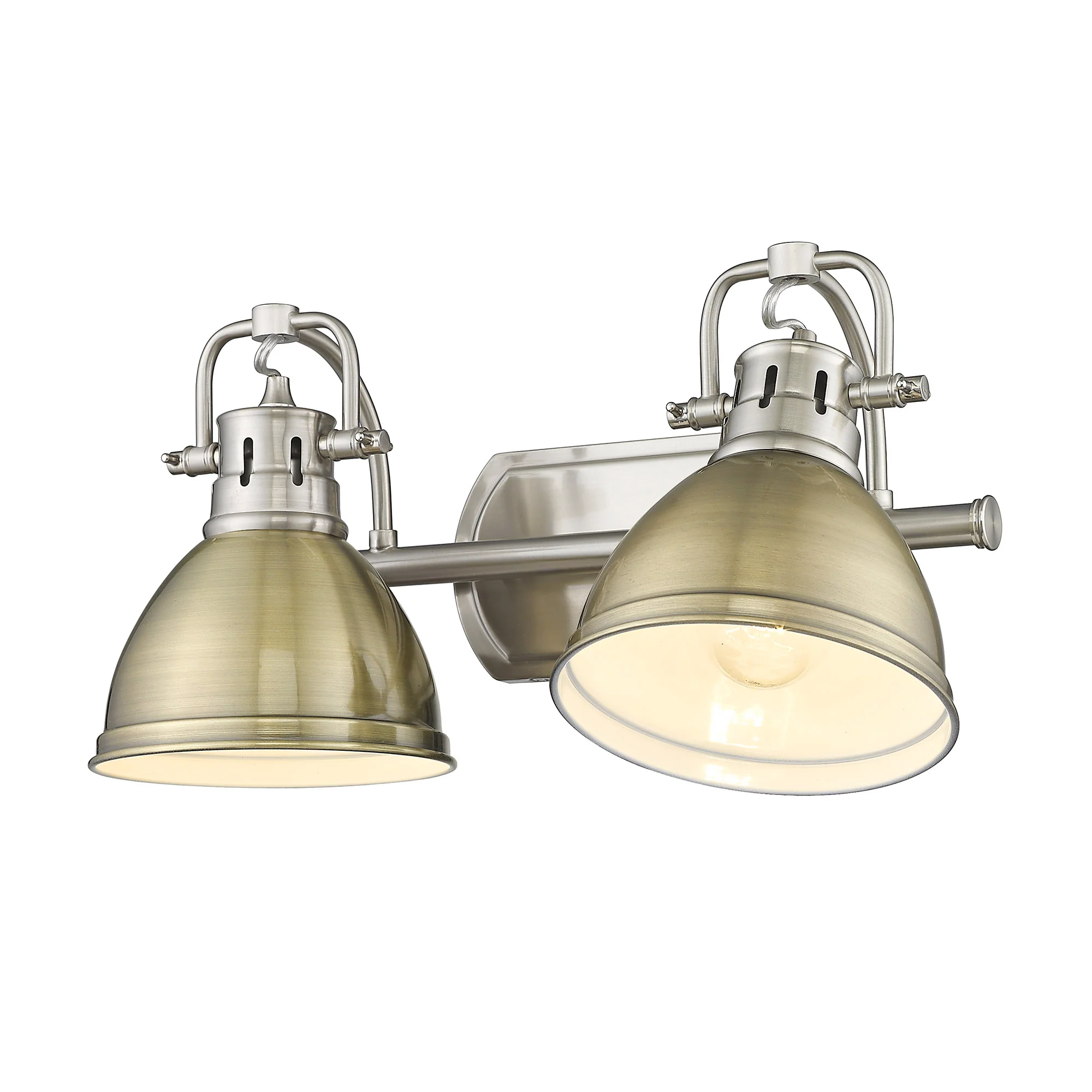 Duncan 2-light Vanity in Pewter and Aged Brass shade - Image 3