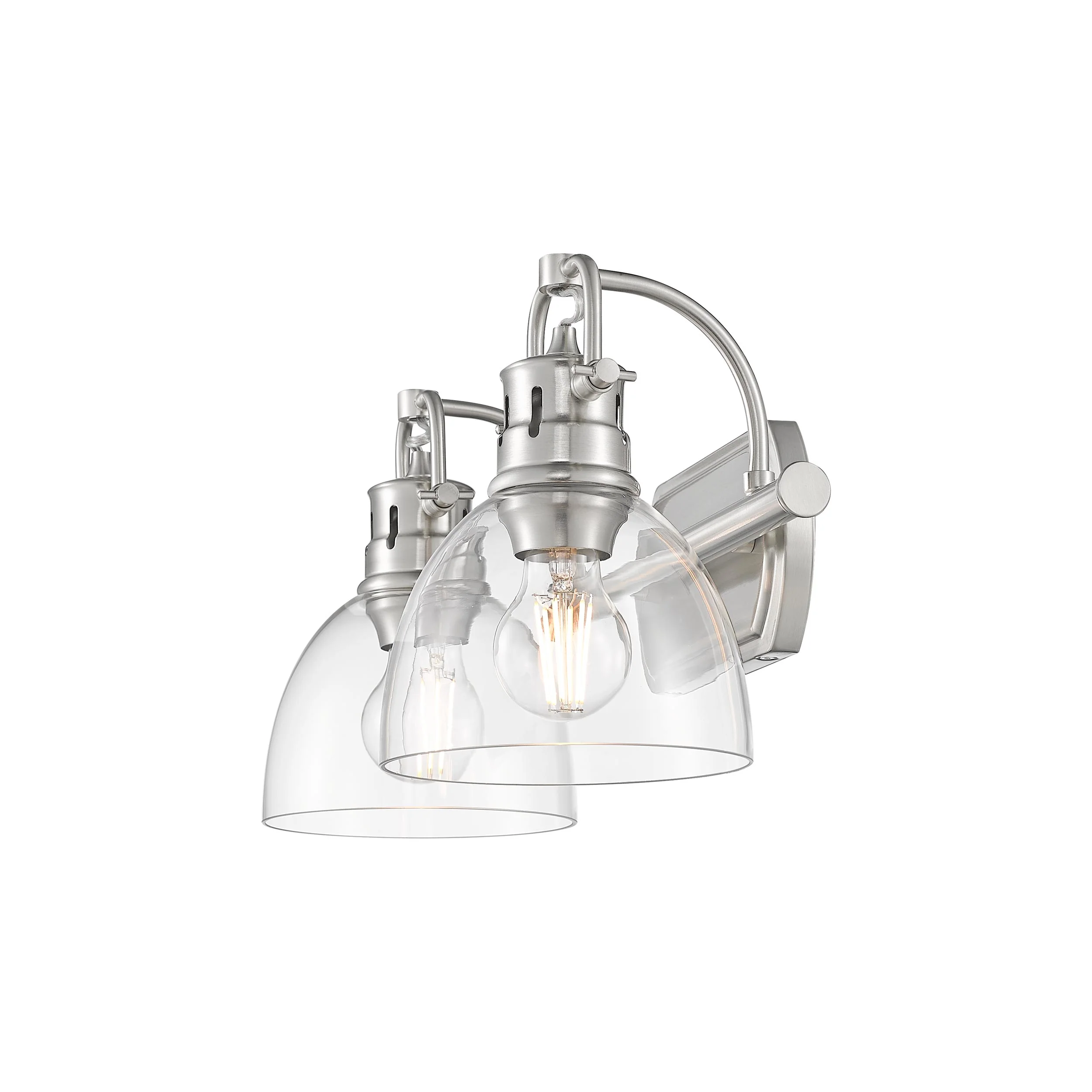 Duncan 2-light Vanity in Pewter and Clear Glass - Image 2